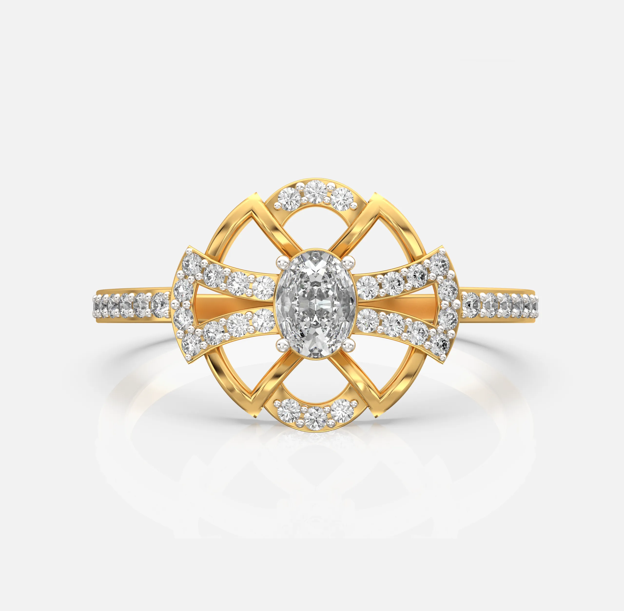 Radiant Petal Loop Diamond Ring