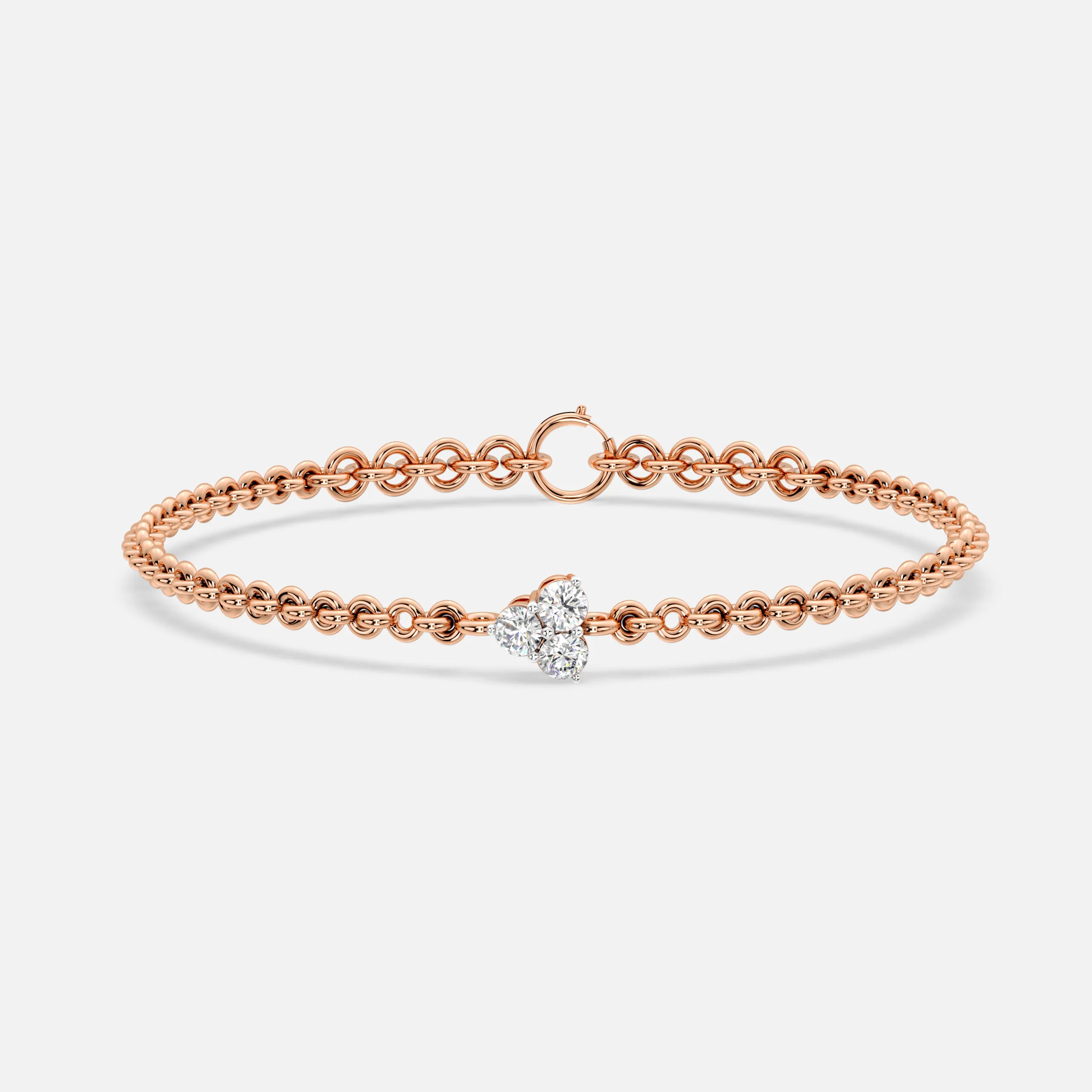 Diamond Cluster Link Bracelet