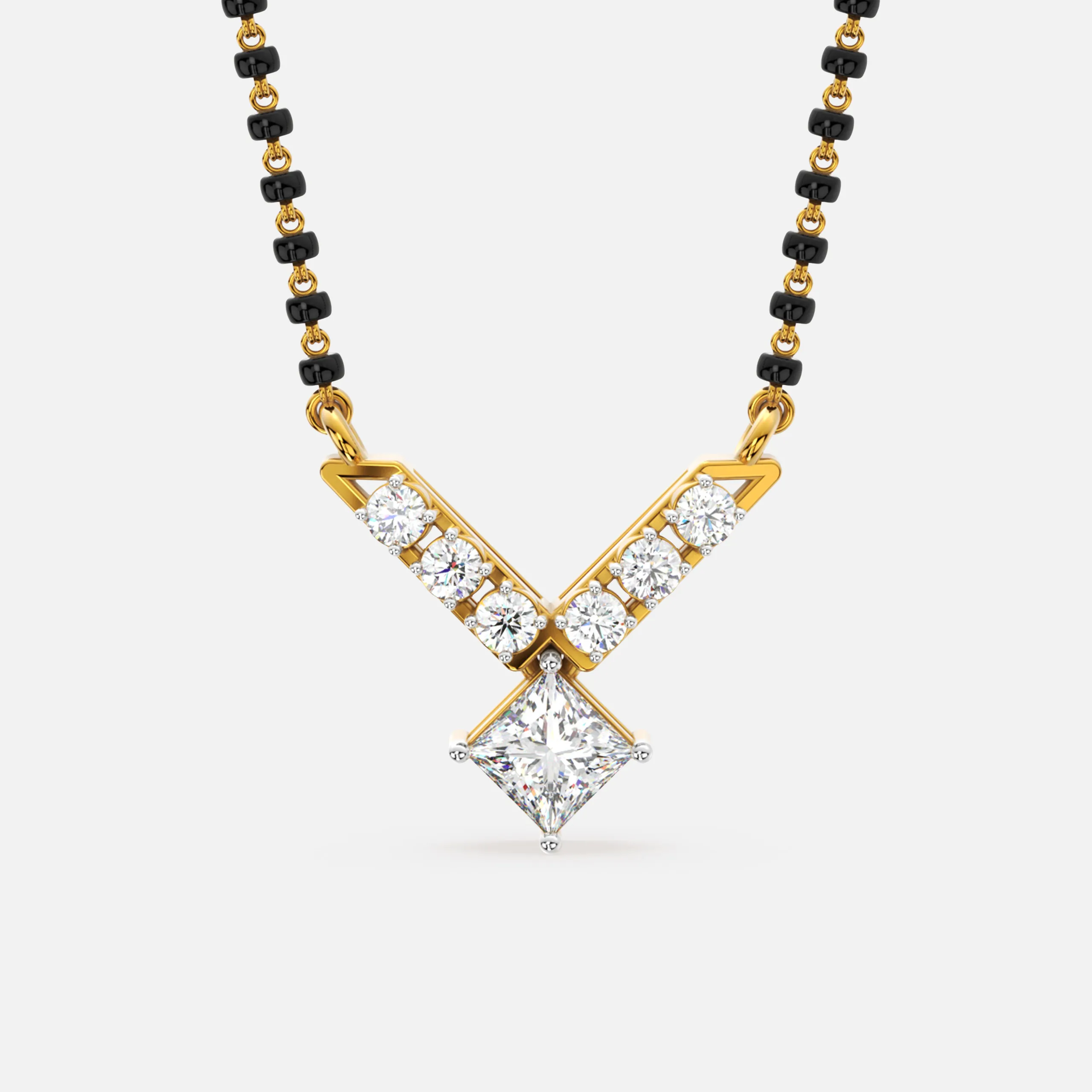 Regal V Drop Diamond Mangalsutra