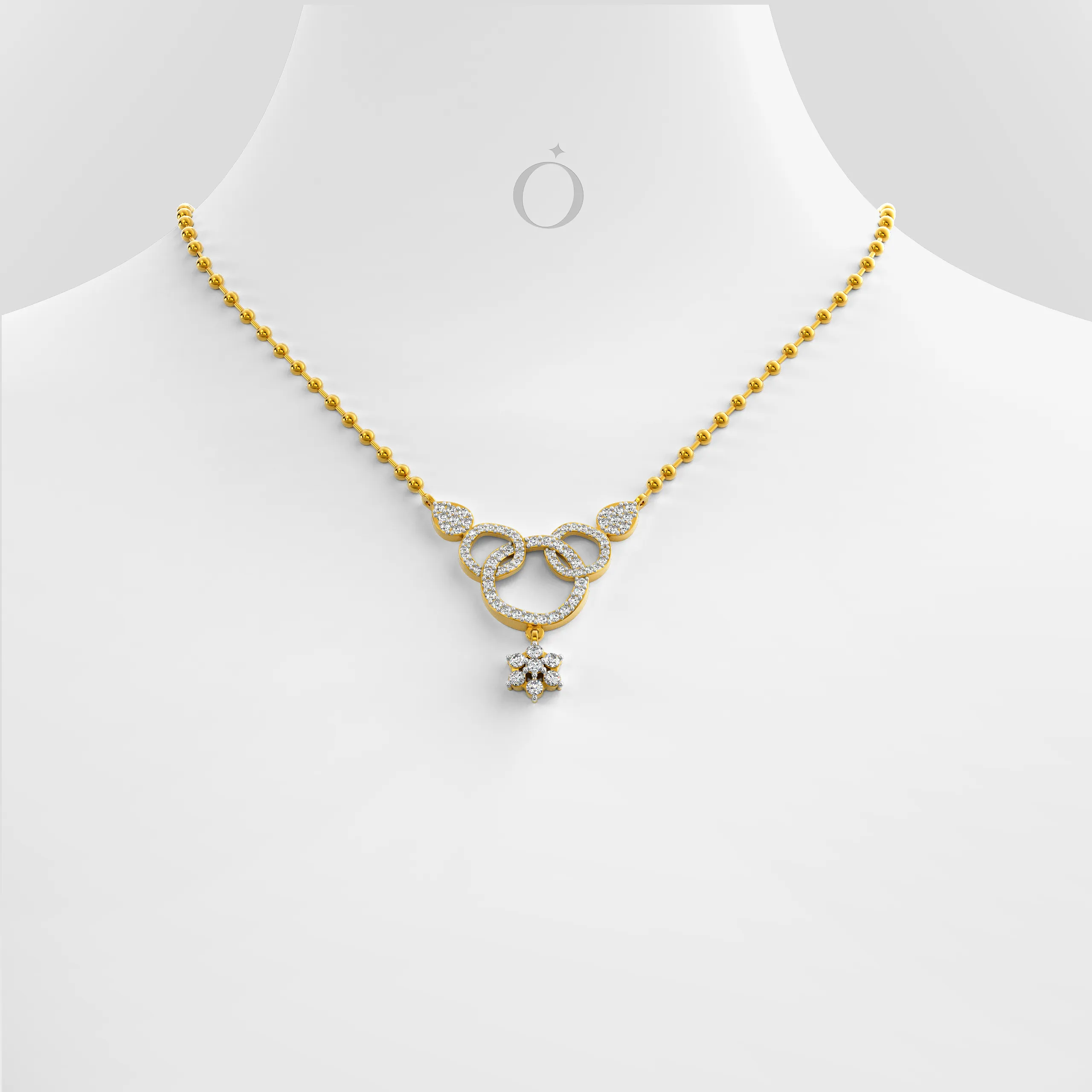 Floral Interlocking Diamond Necklace
