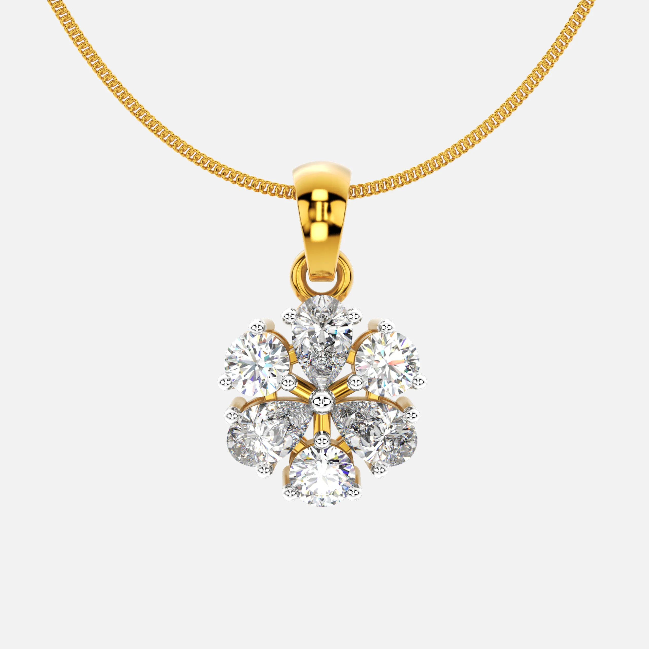 Floral Cluster Diamond Pendant