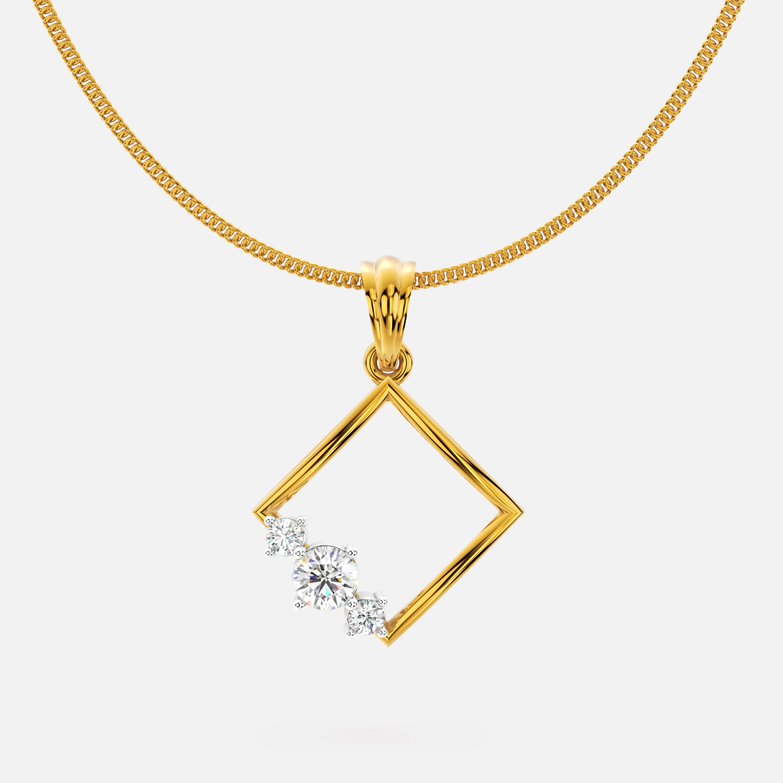 Tilted Frame Diamond Pendant