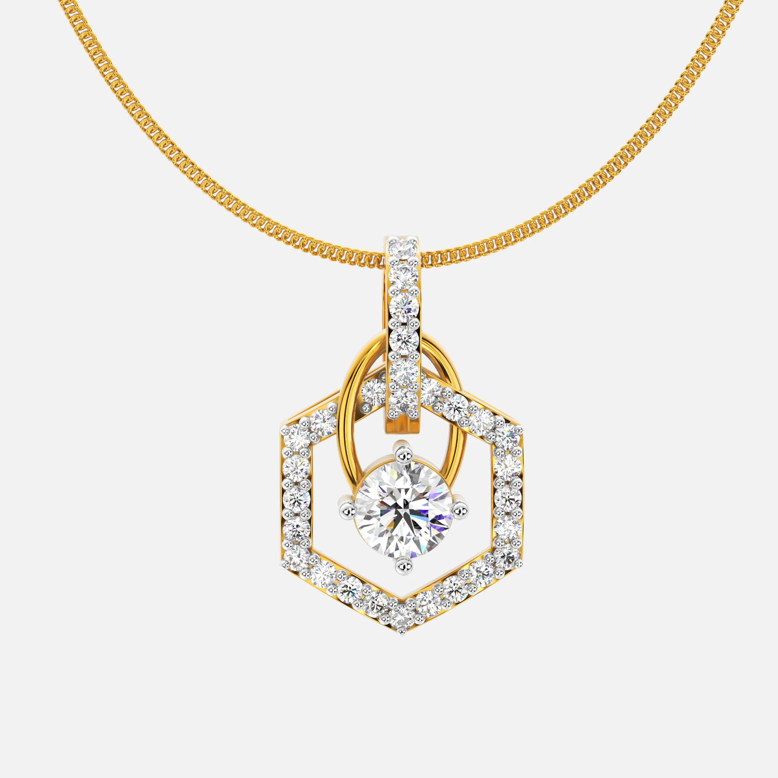 Hexara Halo Diamond Pendant