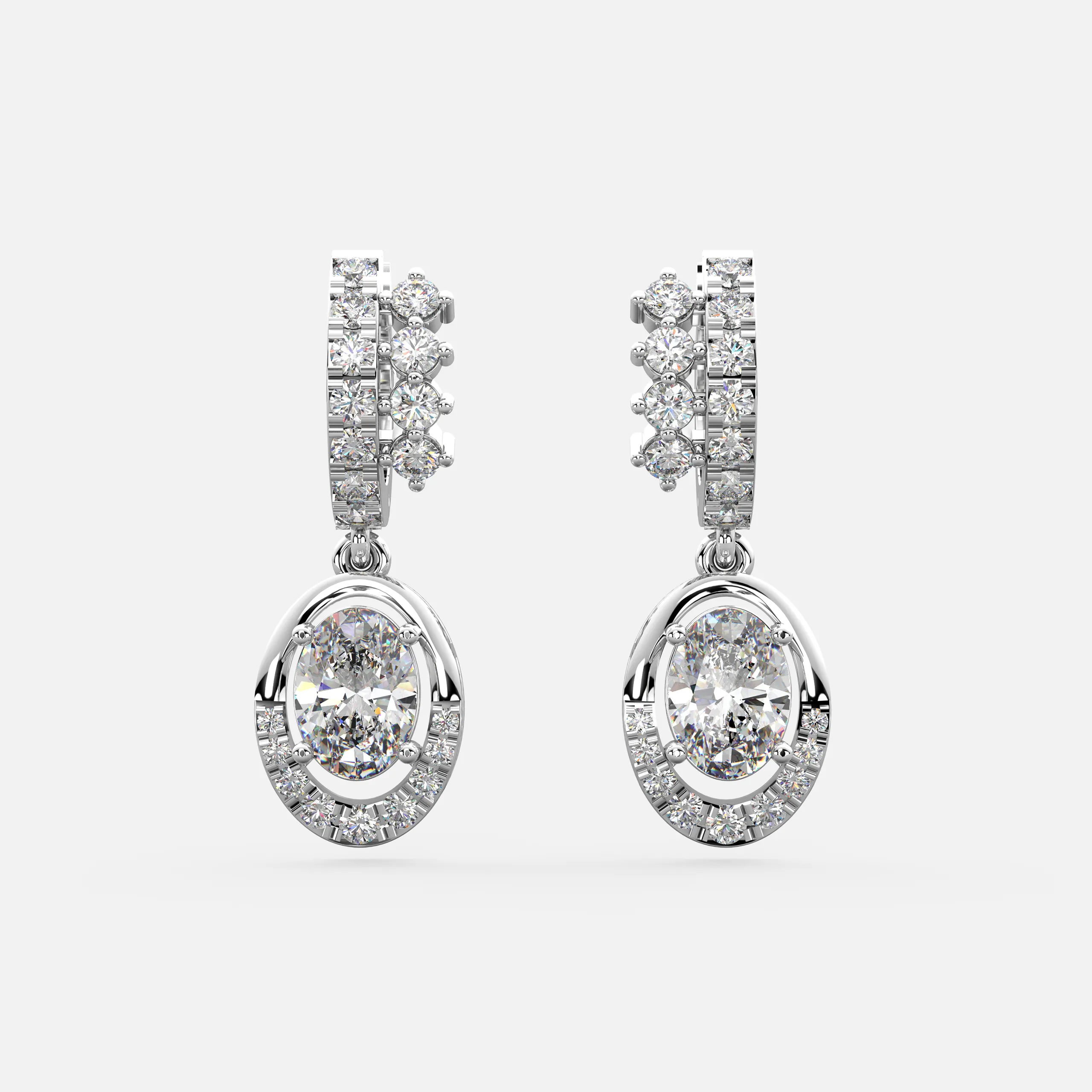 Diamond Key Drop Earrings
