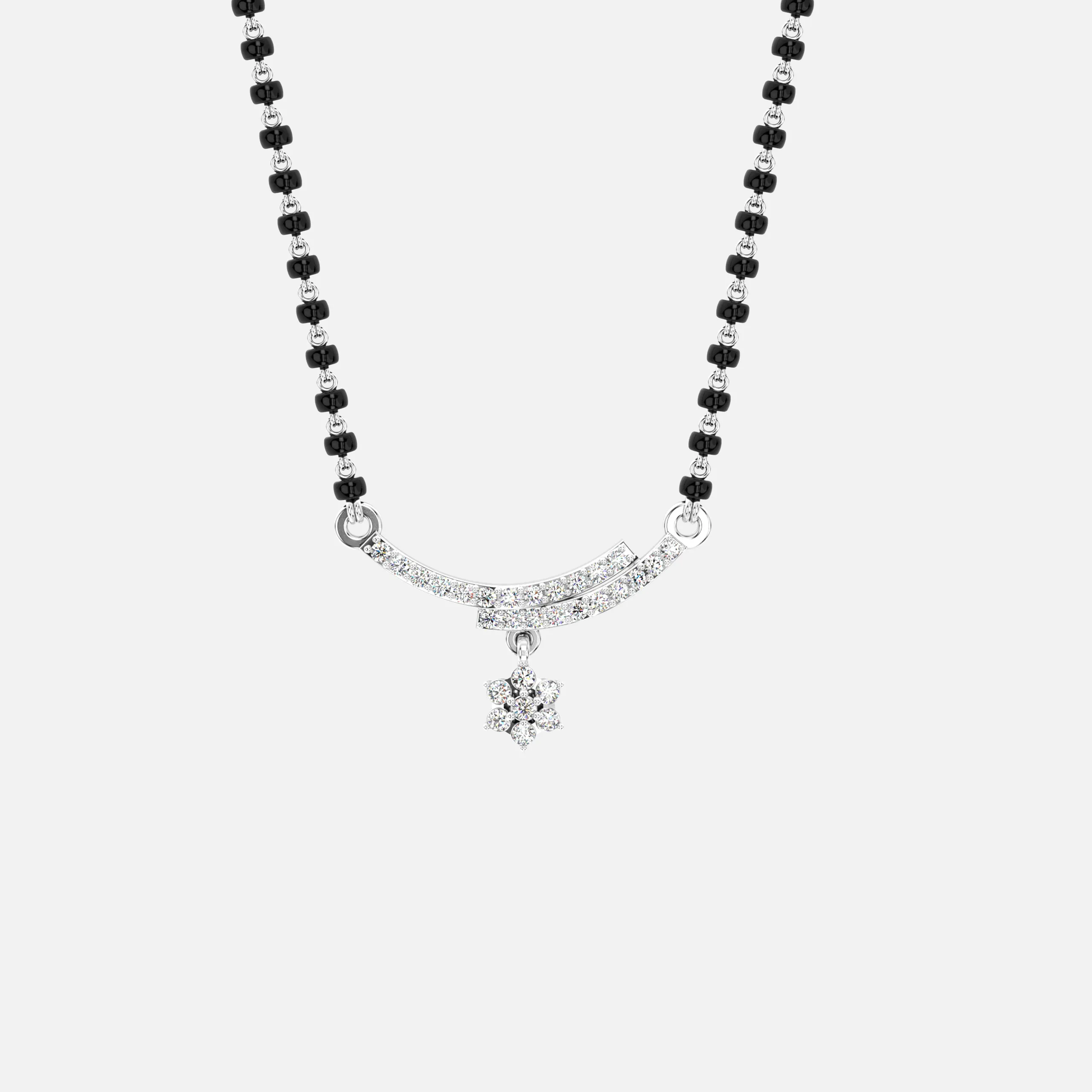 Floral Curve Diamond Mangalsutra