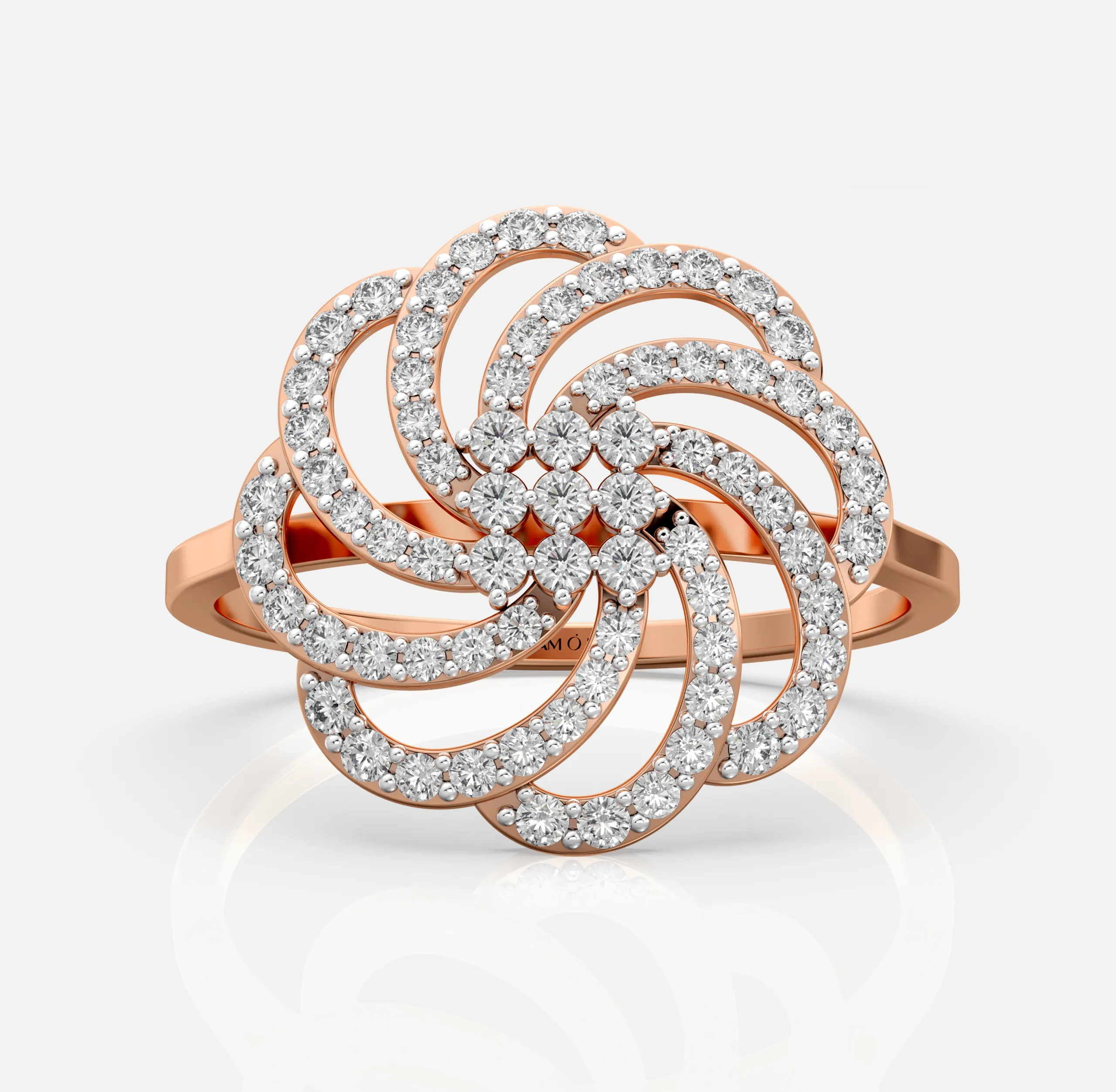 Swirl Bloom Diamond Ring