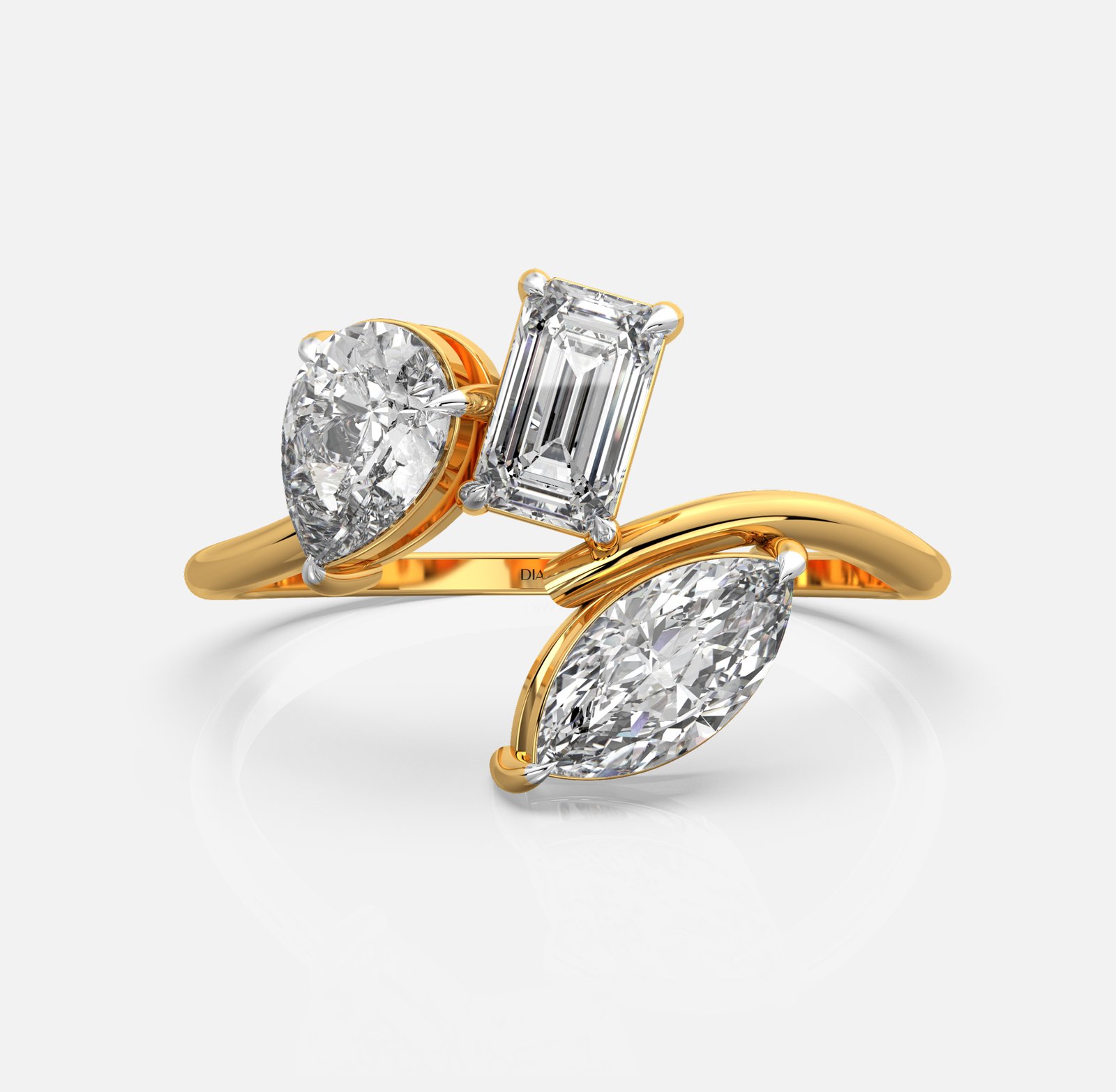 Trio Harmony Diamond Bypass Ring
