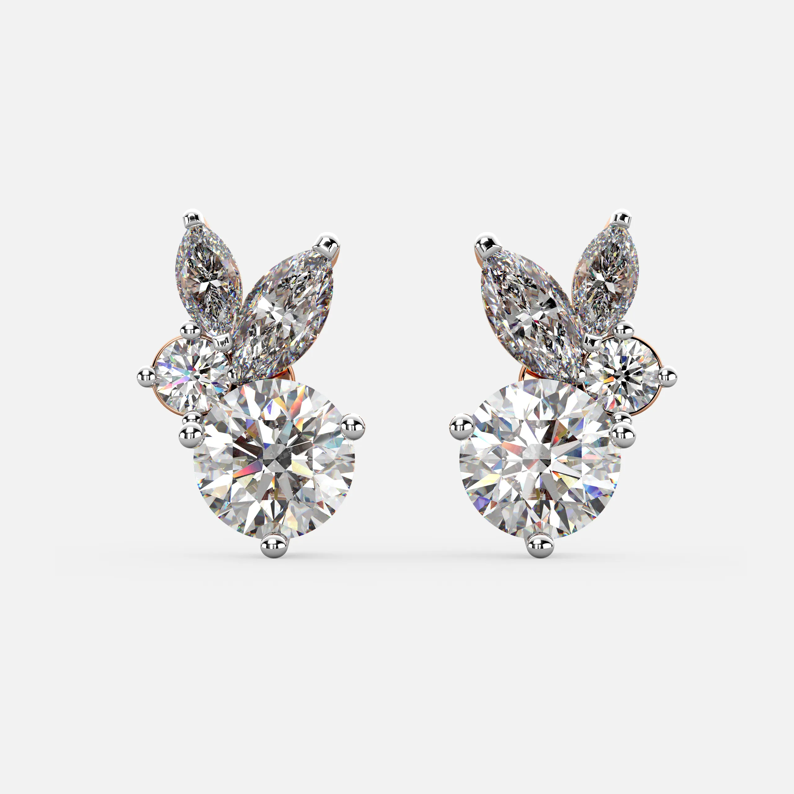 Diamond Petal Glow Earrings