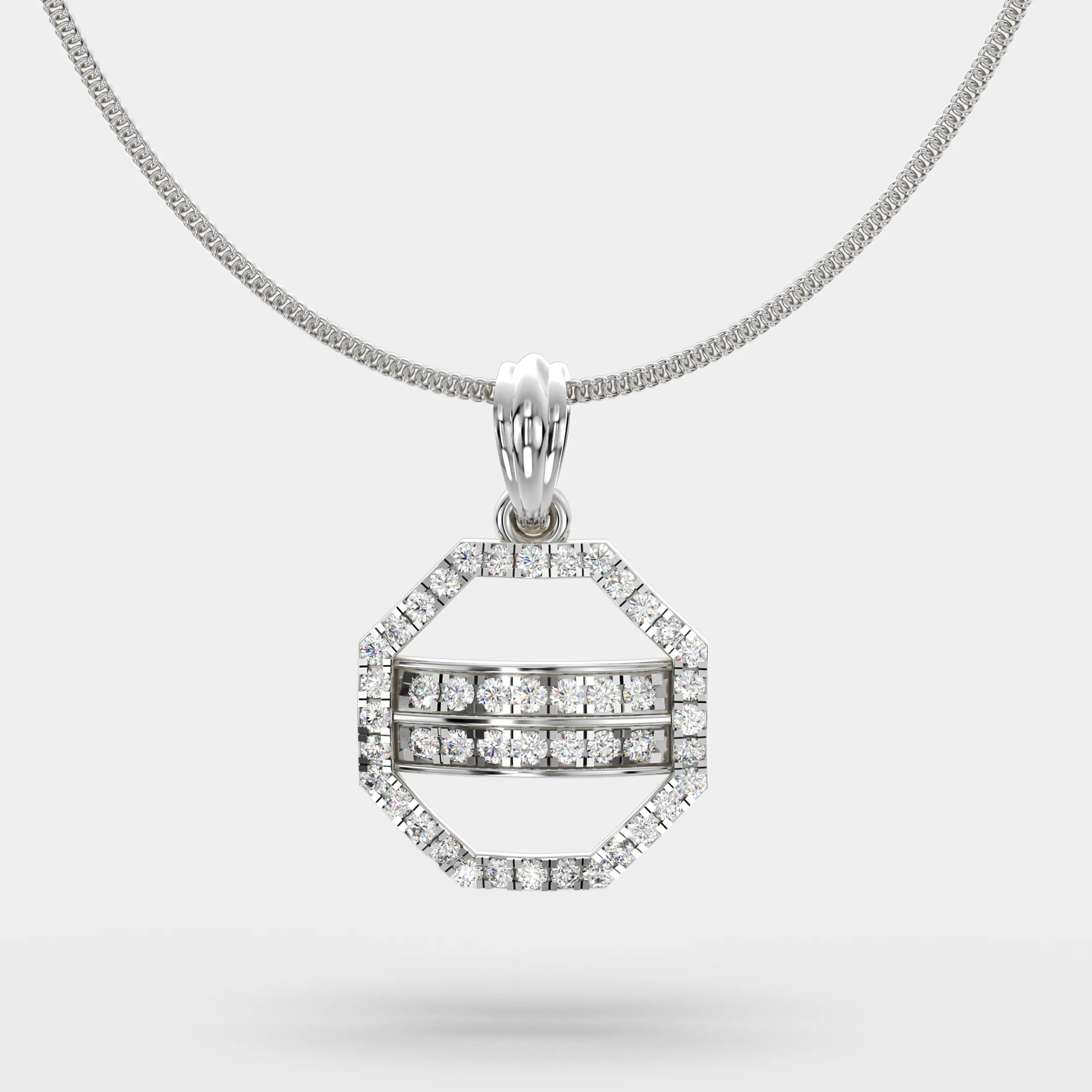Diamond Halo Bar Pendant