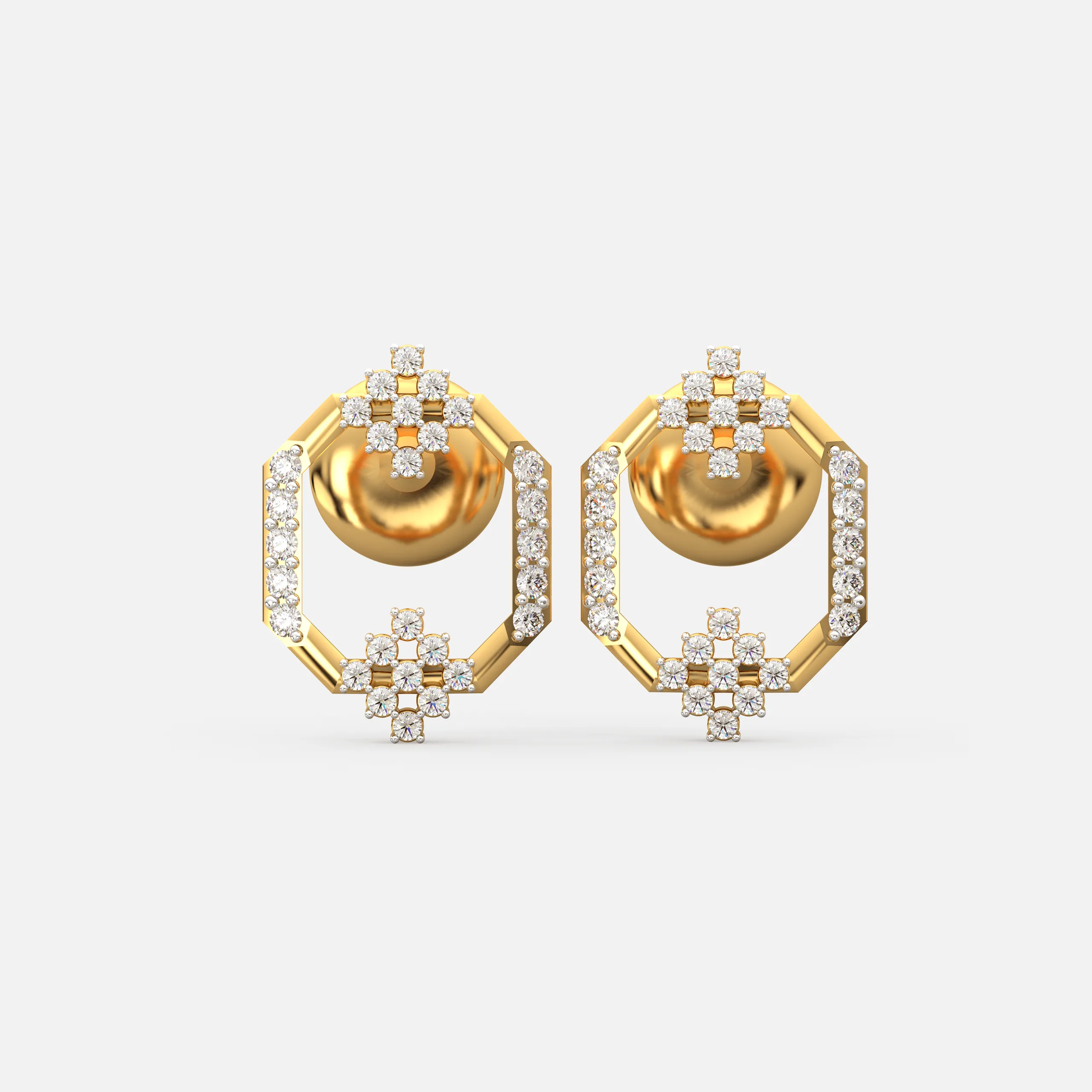 Diamond Halo Drop Frame Studs