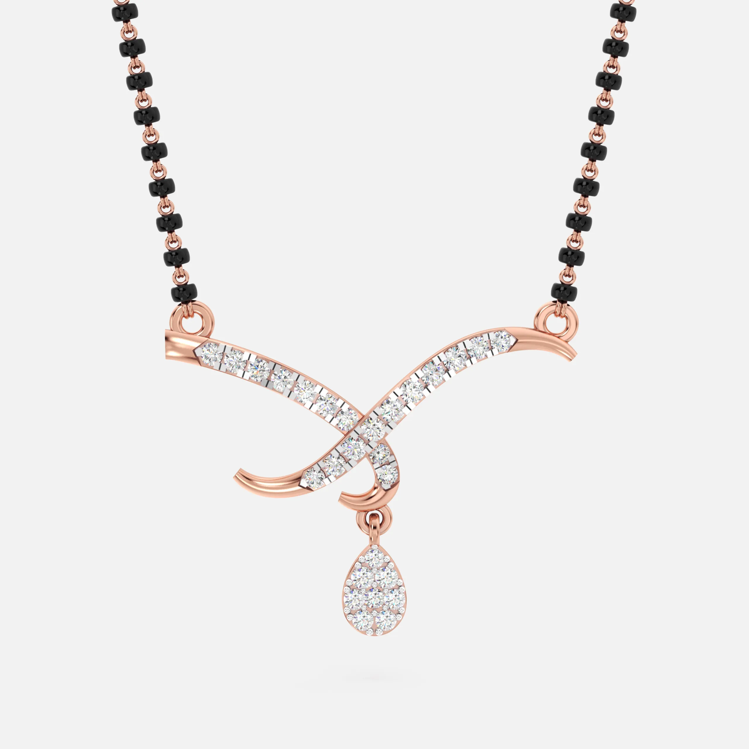 Diamond Swan Drop Mangalsutra