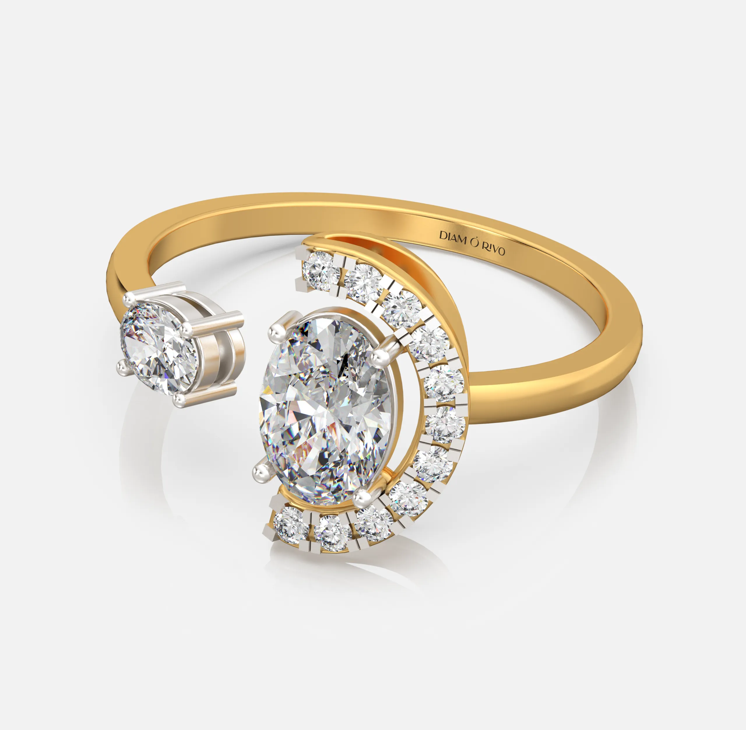 Oval Crescent Open Ring