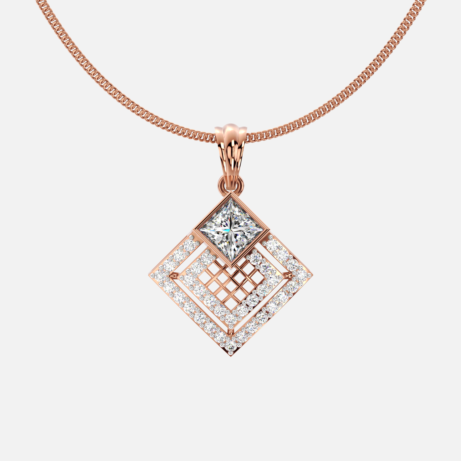 Celestia Grid Diamond Pendant