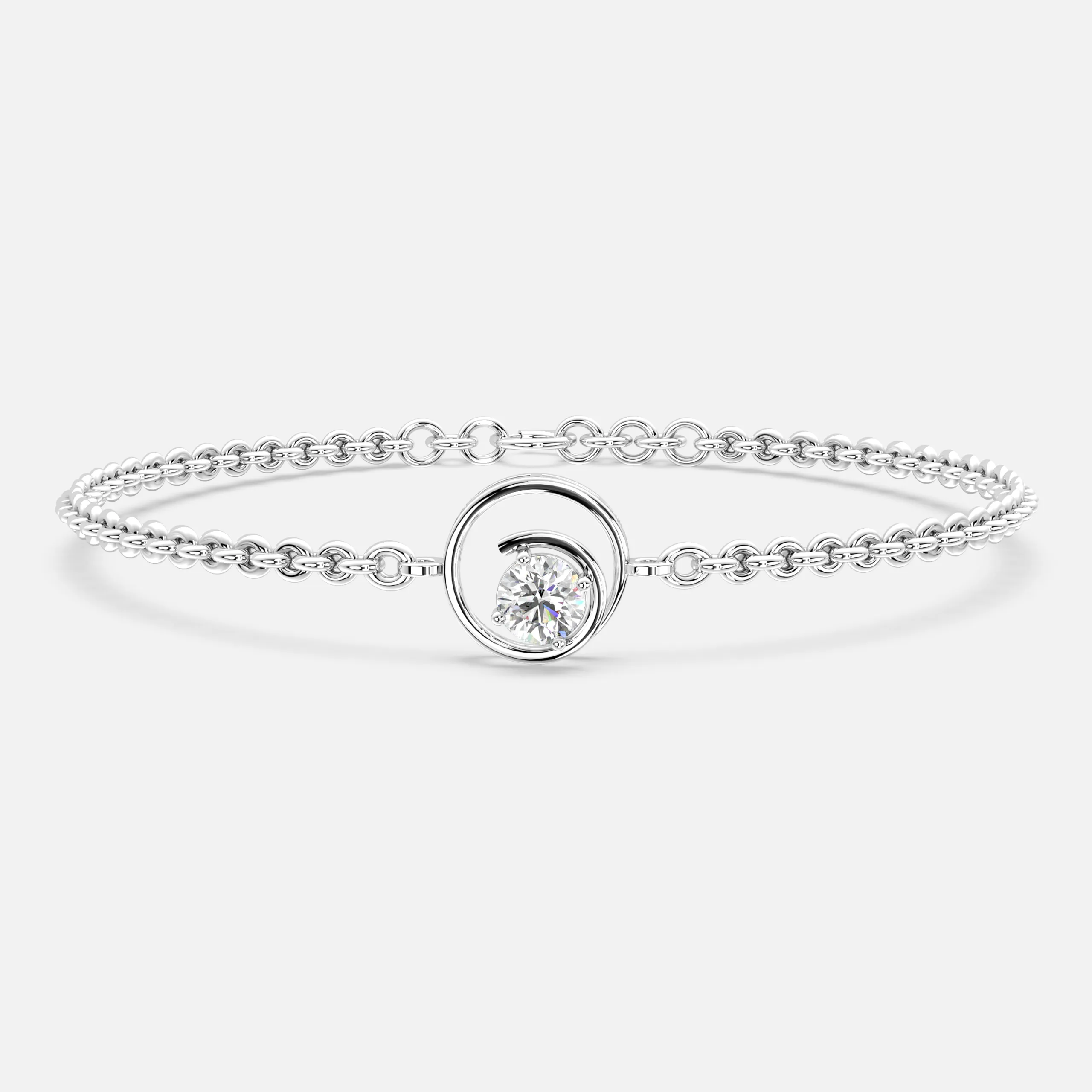 Swirl Charm Diamond Bracelet