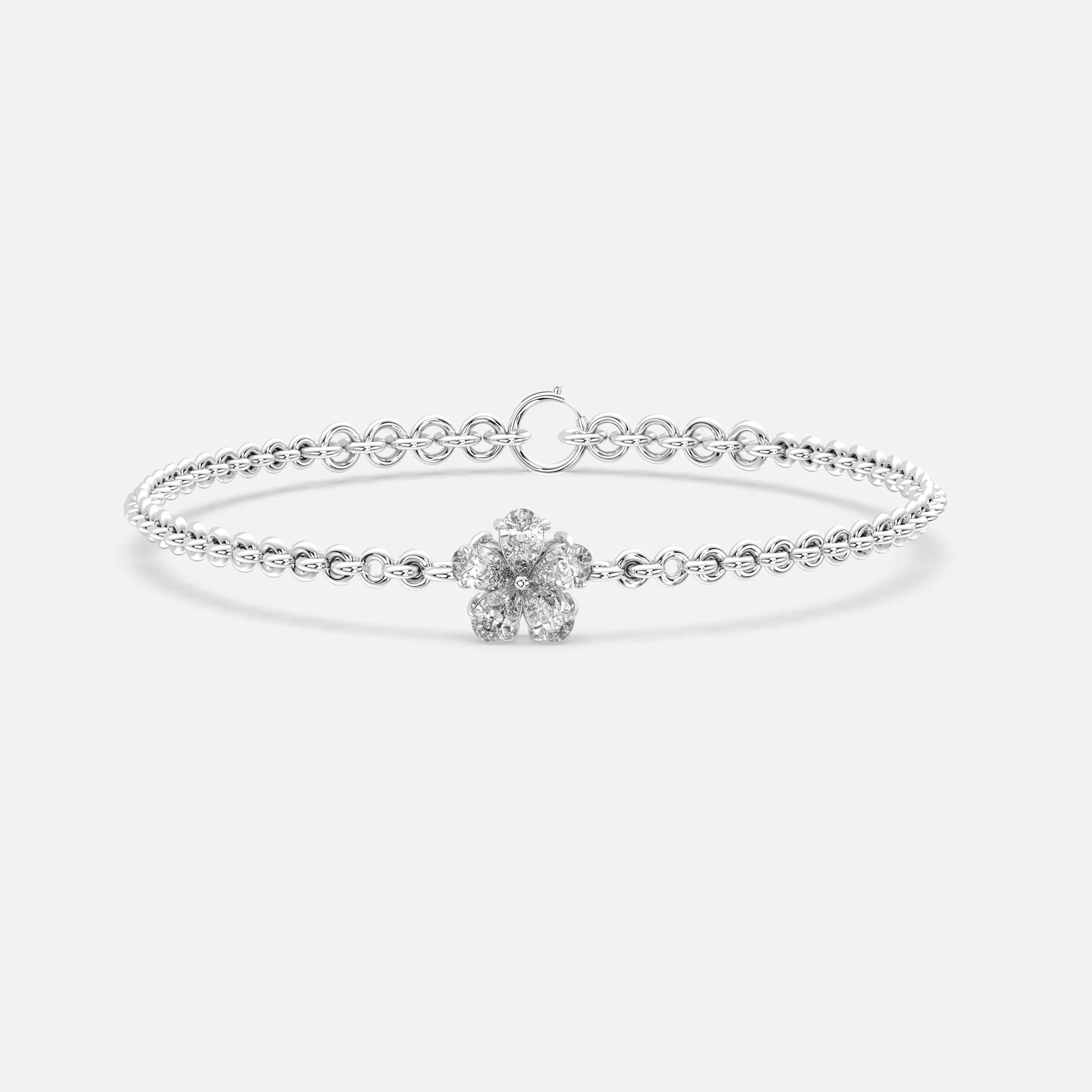 Floral Halo Diamond Bracelet