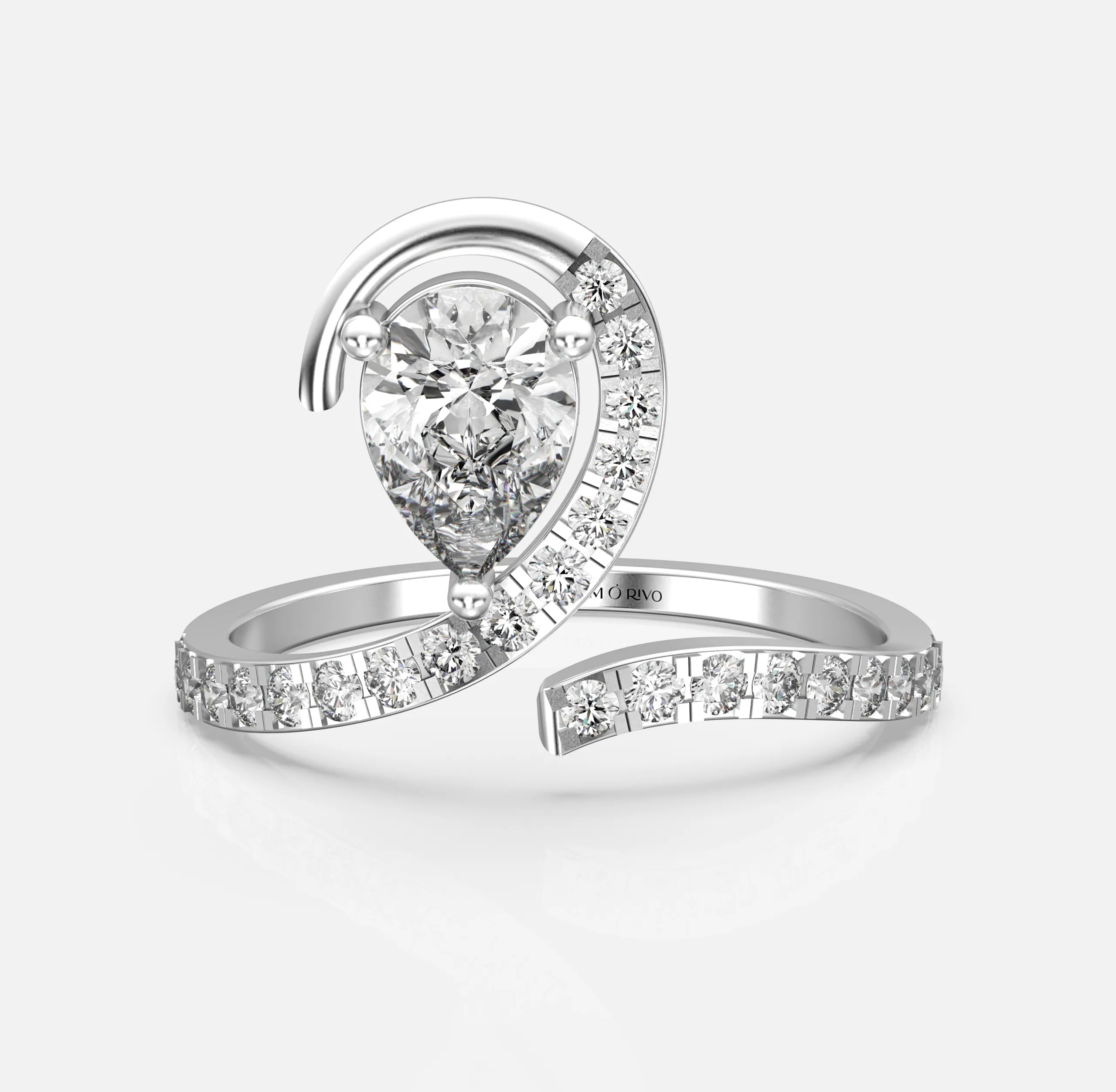 Pear Swirl Diamond Ring