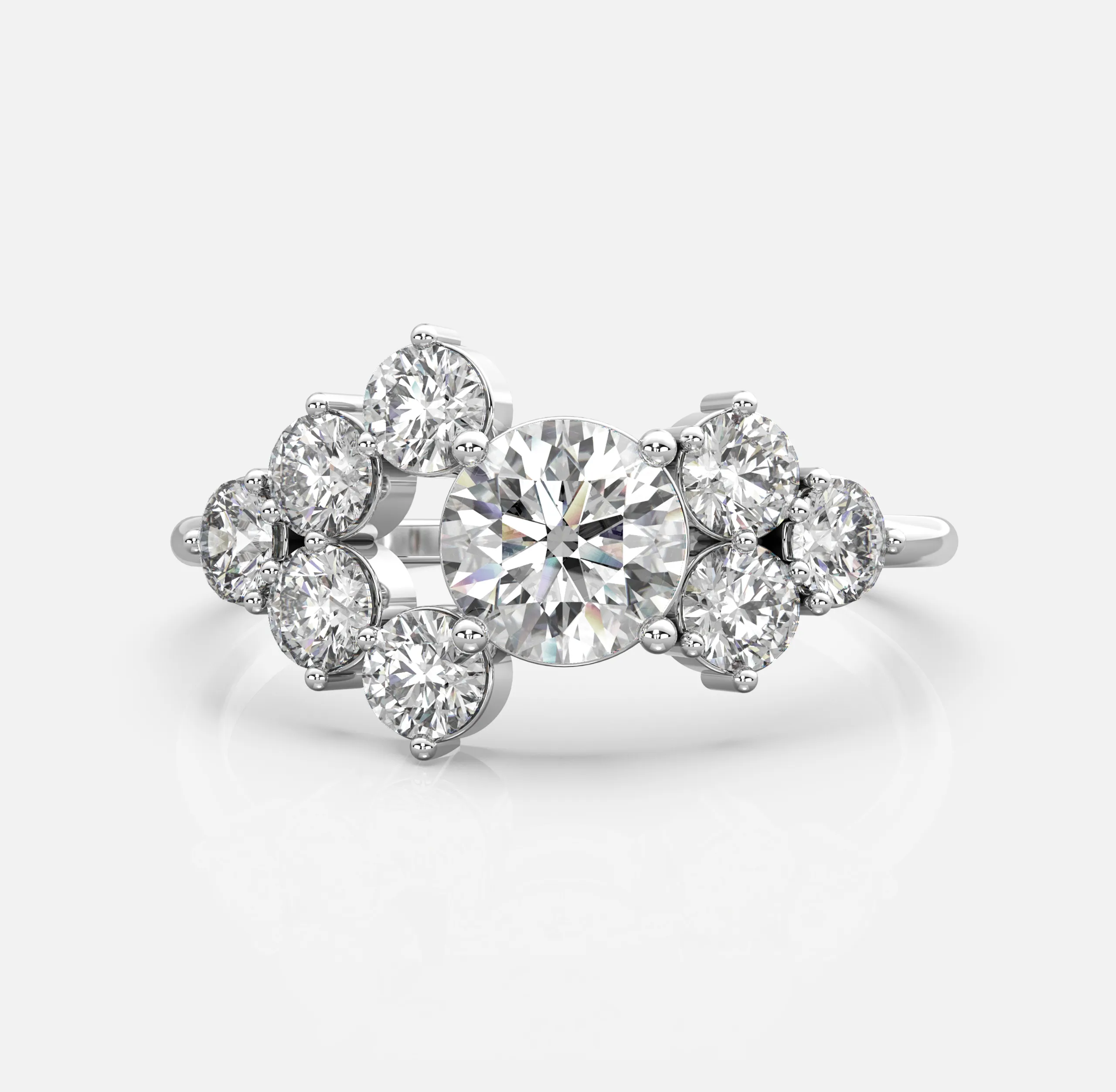 Radiant Cluster Diamond Ring