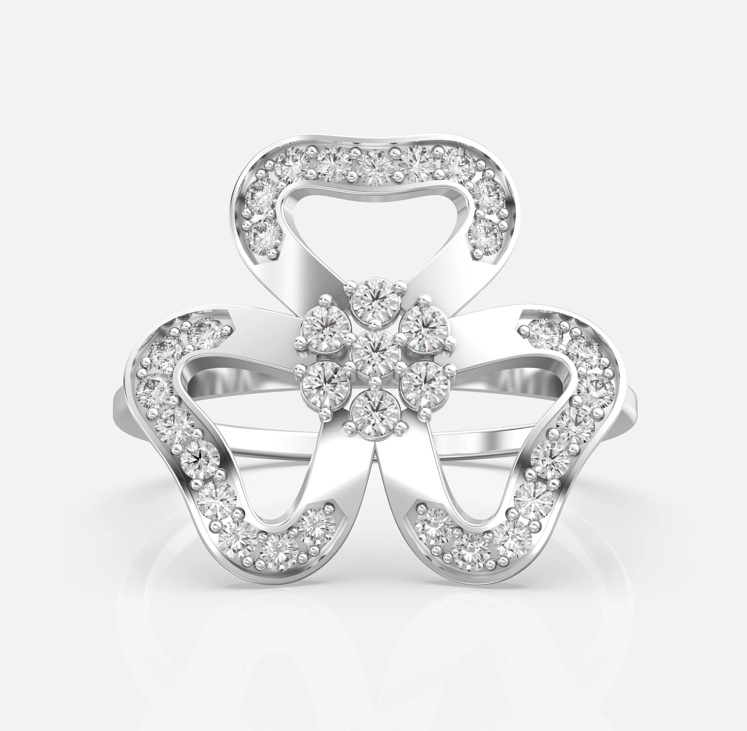 Trifolium Diamond Bloom Ring