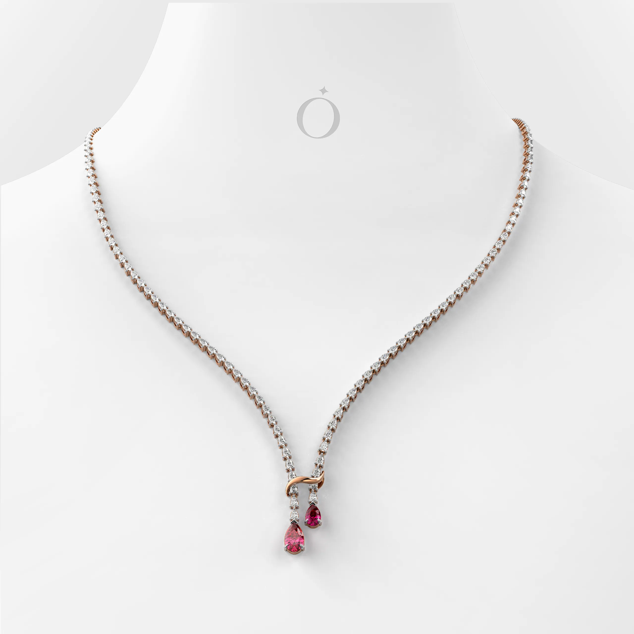 Intertwined Drop Diamond Necklace