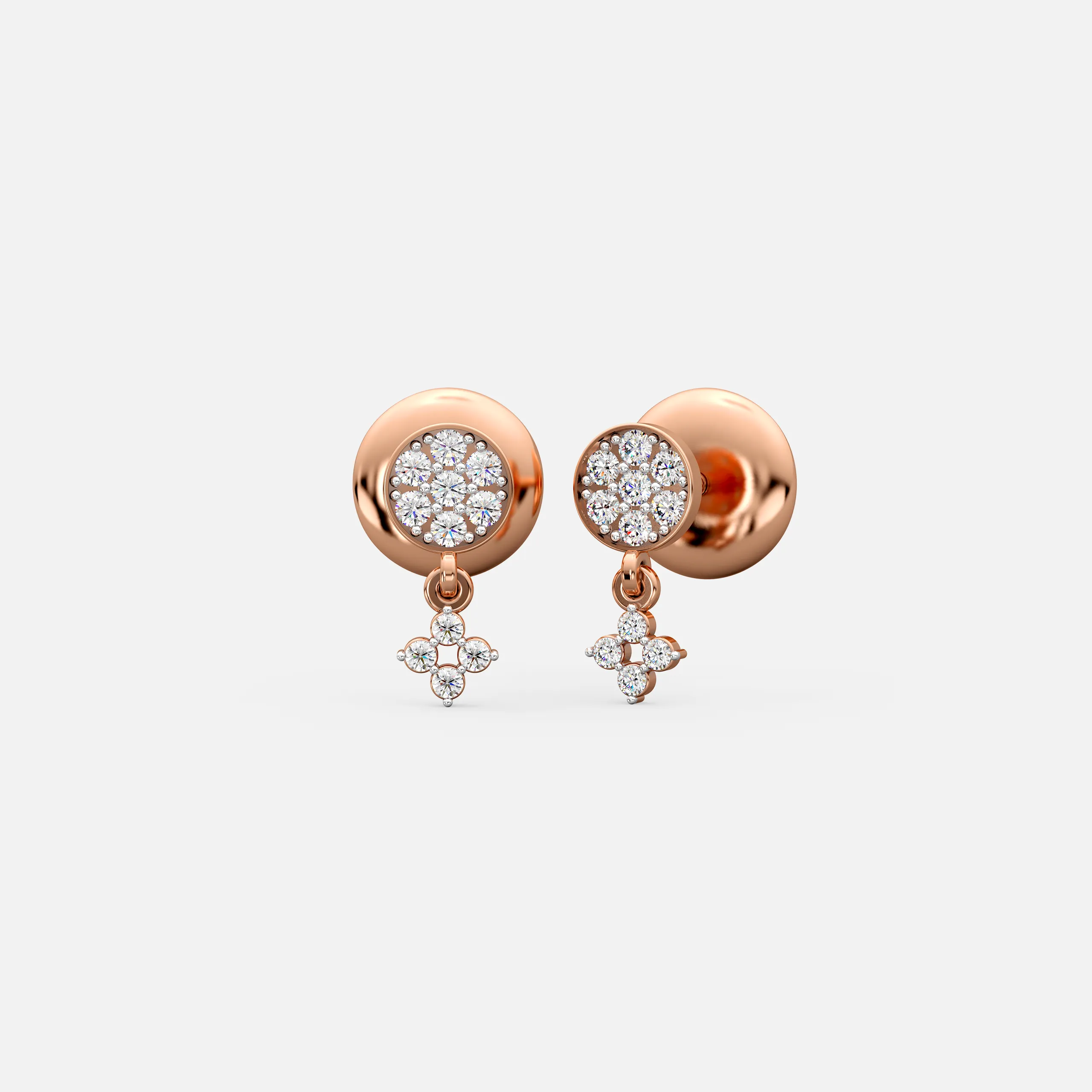 Diamond Halo Charm Studs
