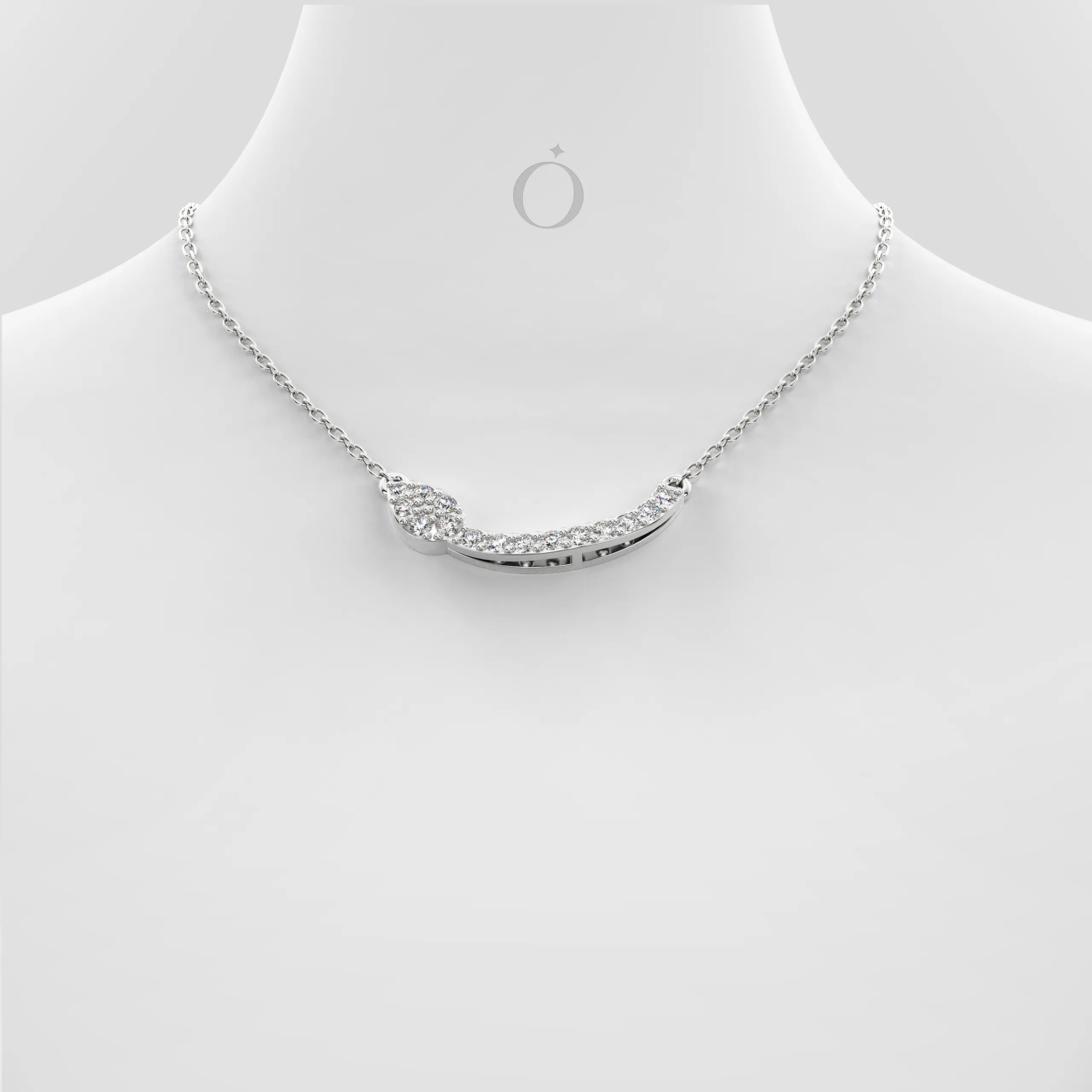 Floral Curve Diamond Necklace