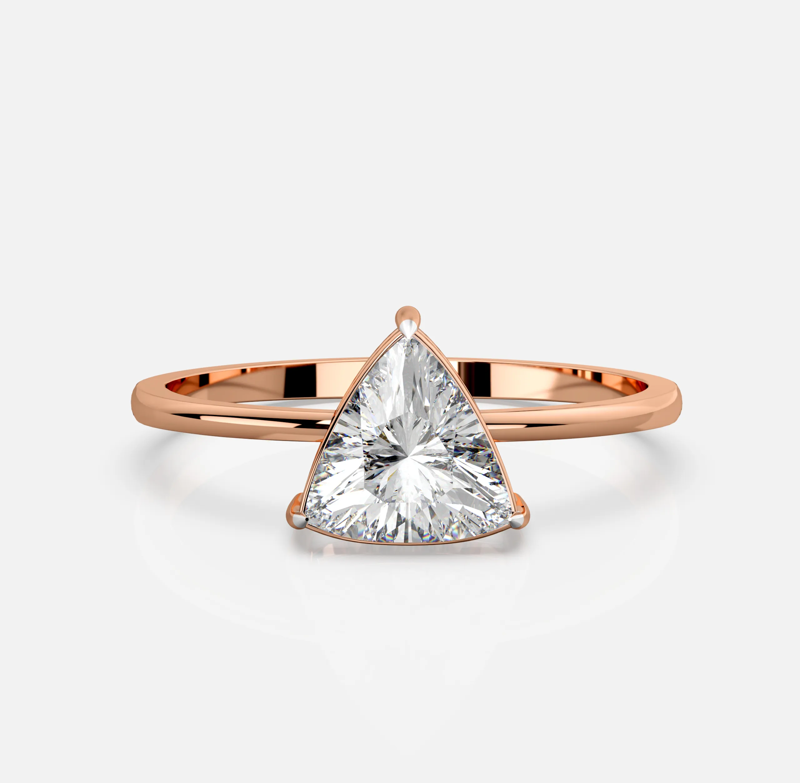 Trillion-cut Solitaire Ring