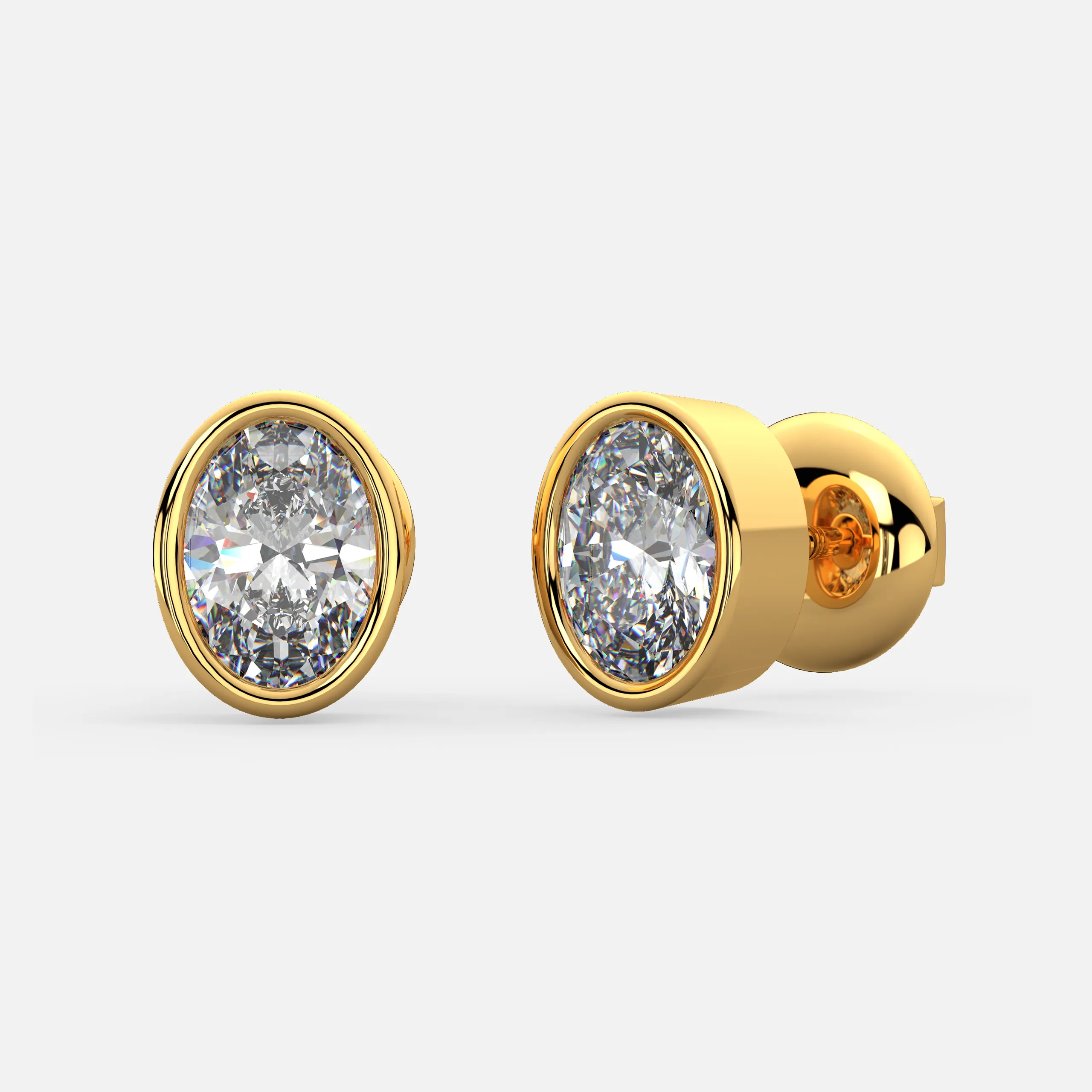 Oval Diamond Studs