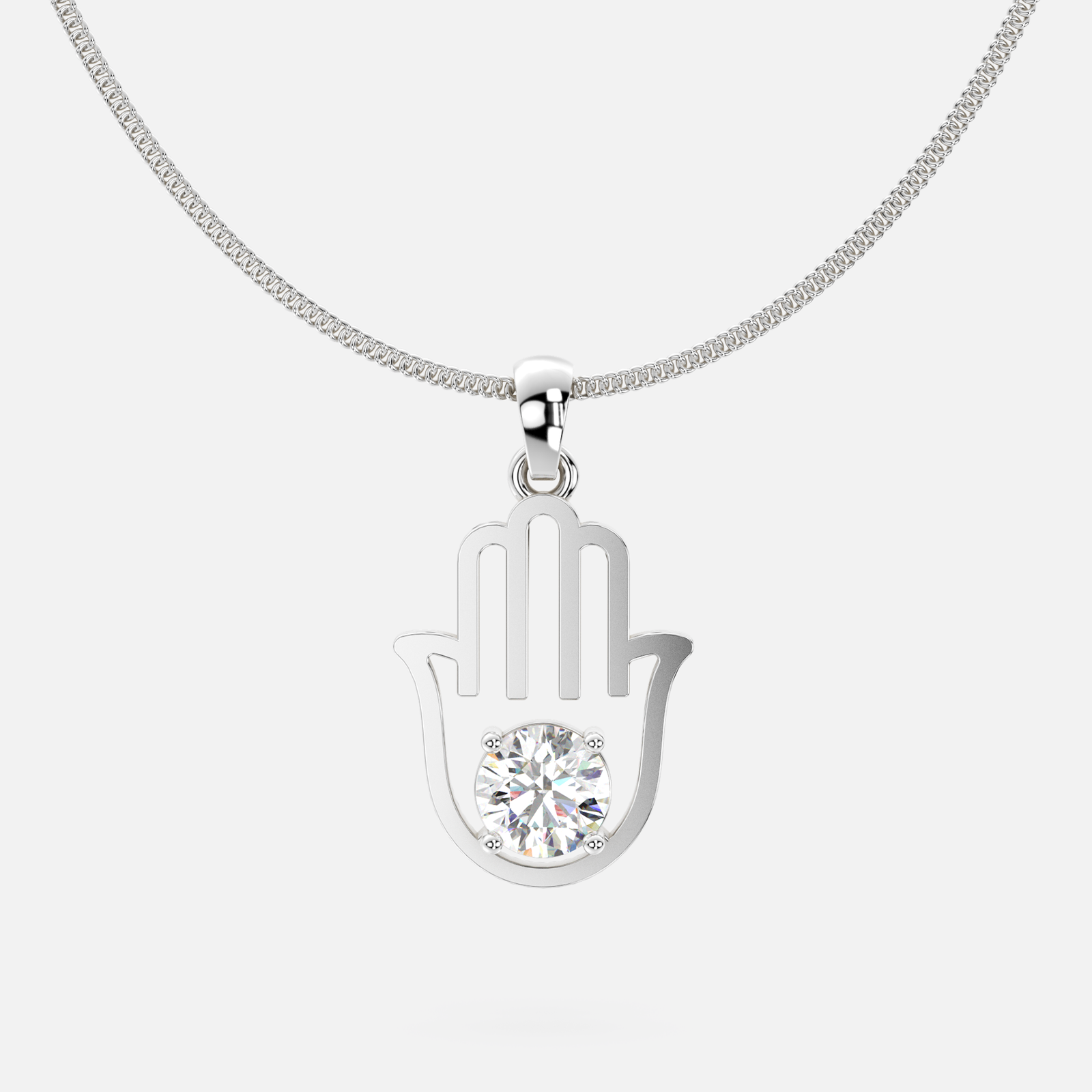 Hamsa Hand Diamond Pendant