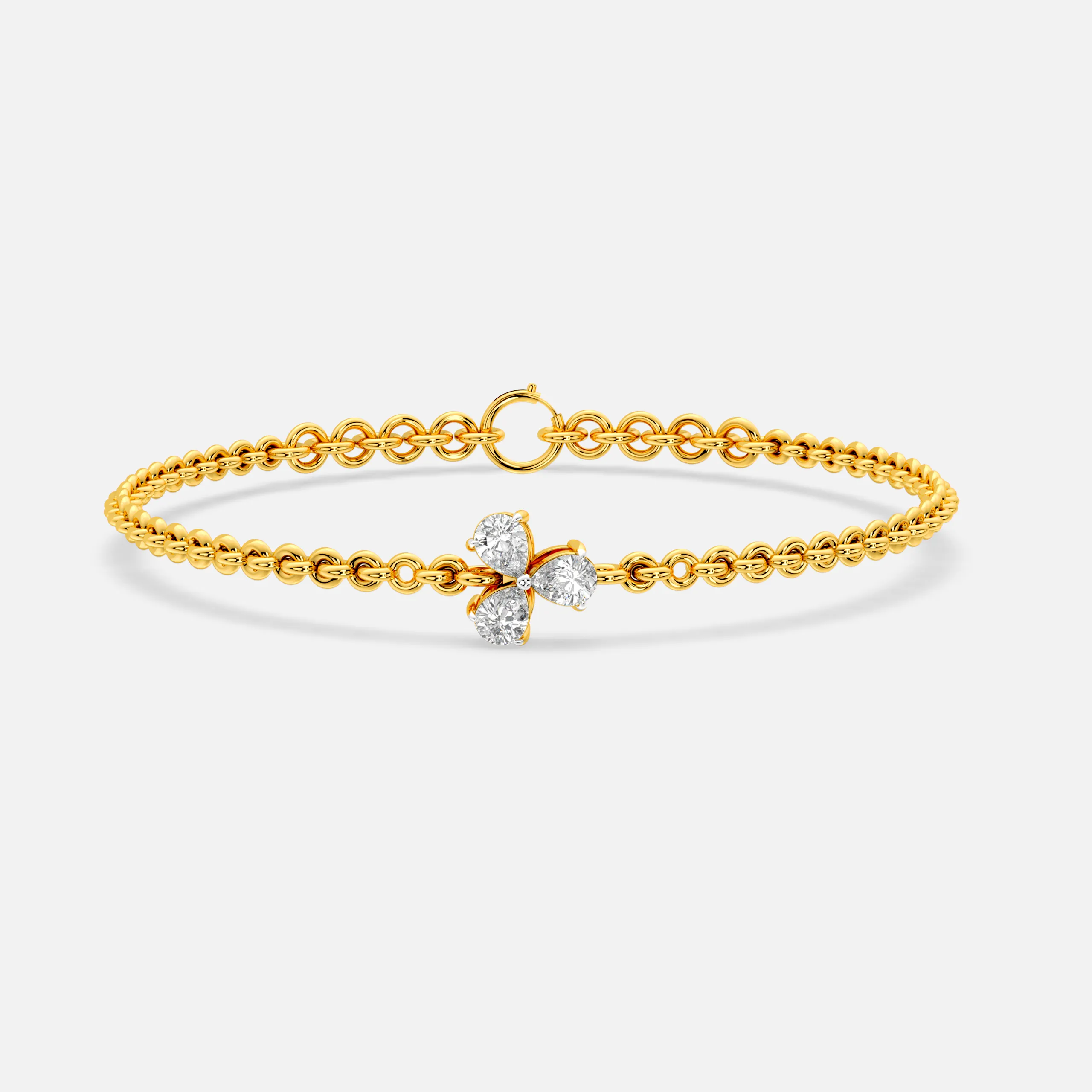 Floral Link Diamond Bracelet