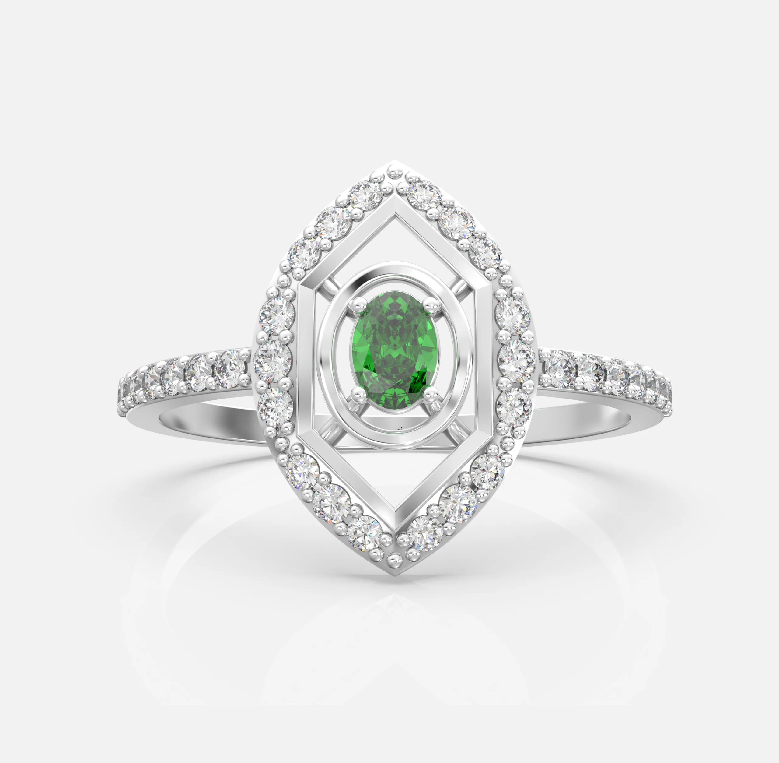 Lumiere Halo Diamond Ring
