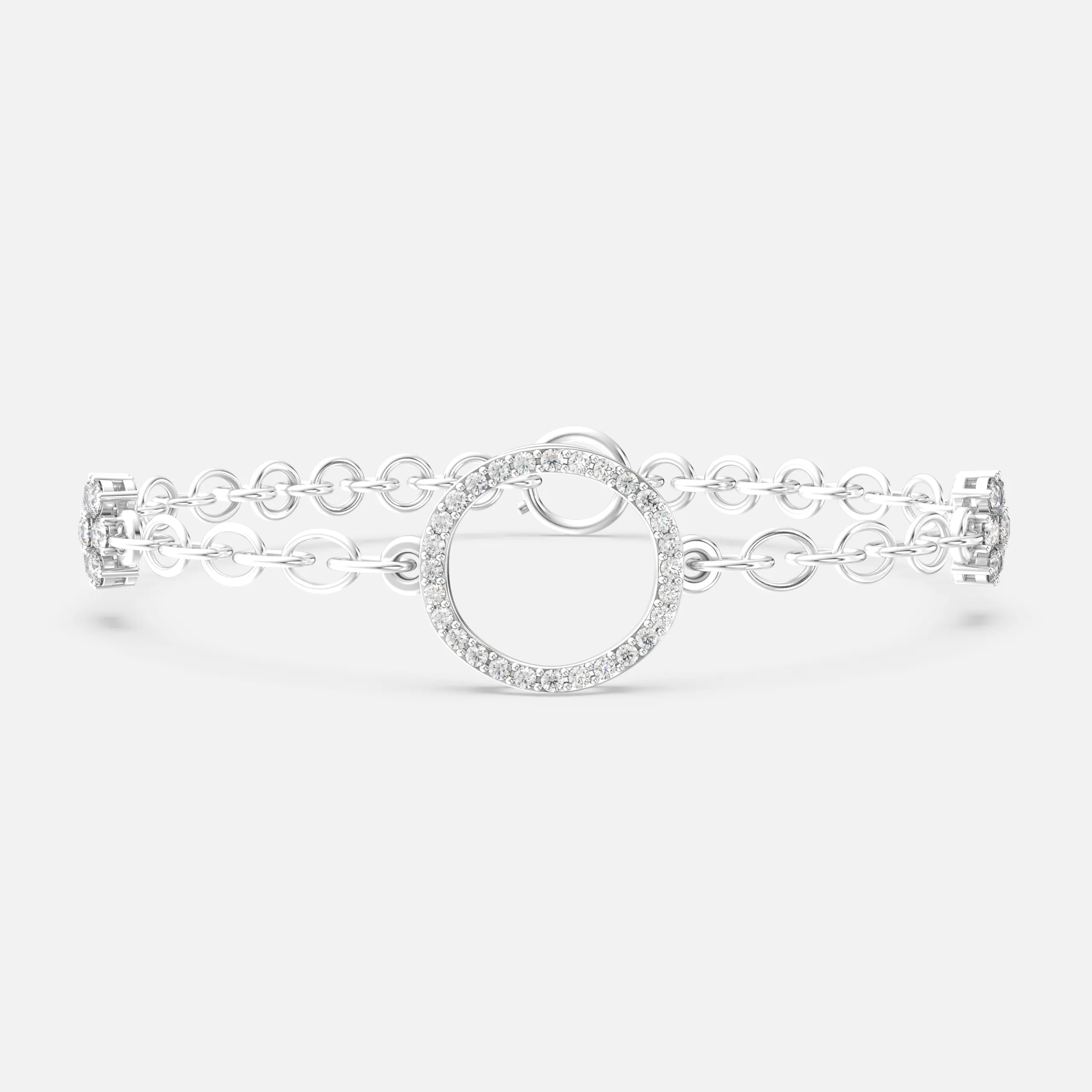 Floral Circle Diamond Bracelet