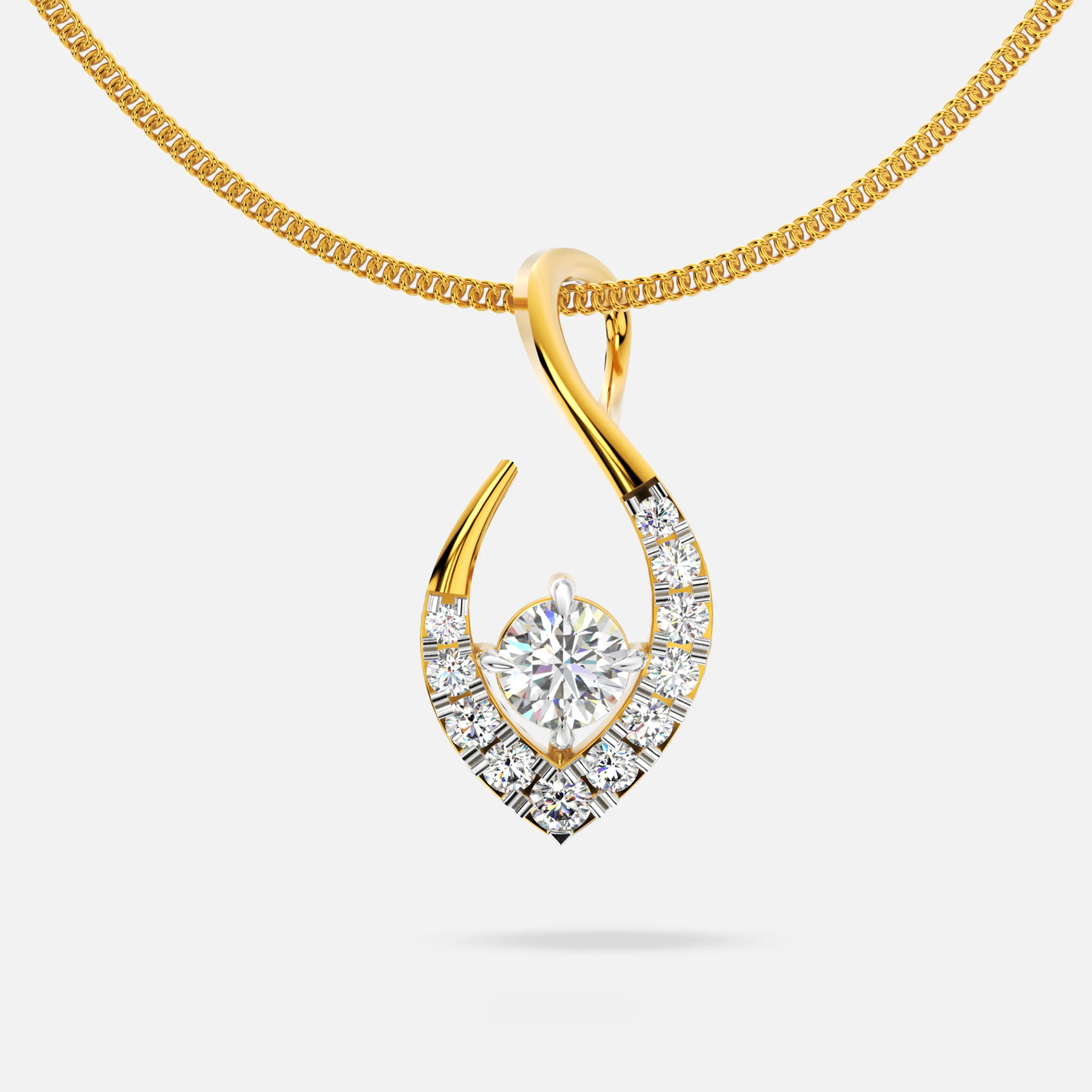 Flowing Diamond Pendant