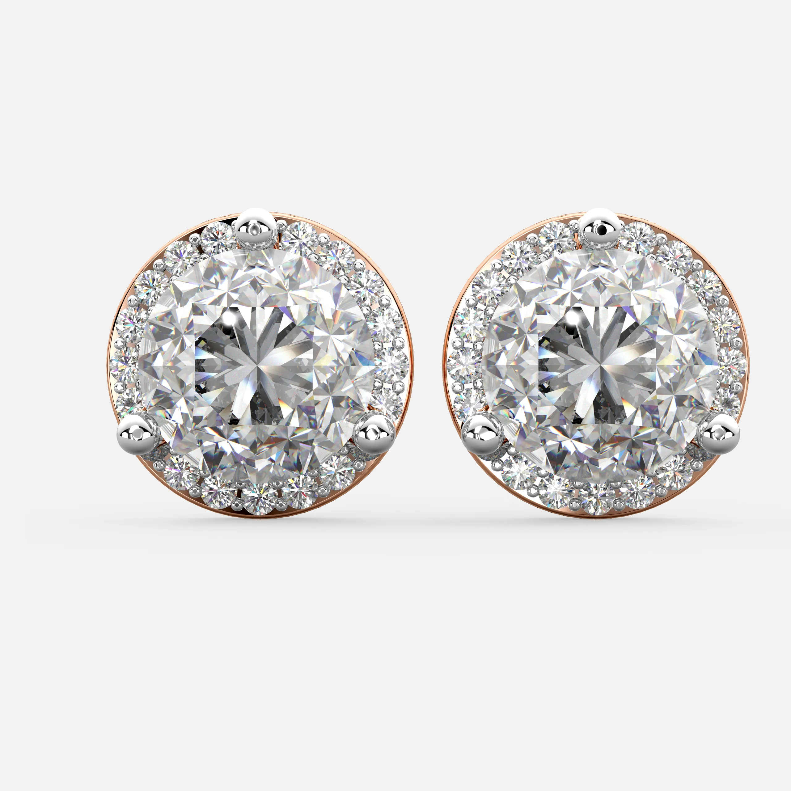 Halo Diamond Stud Earrings