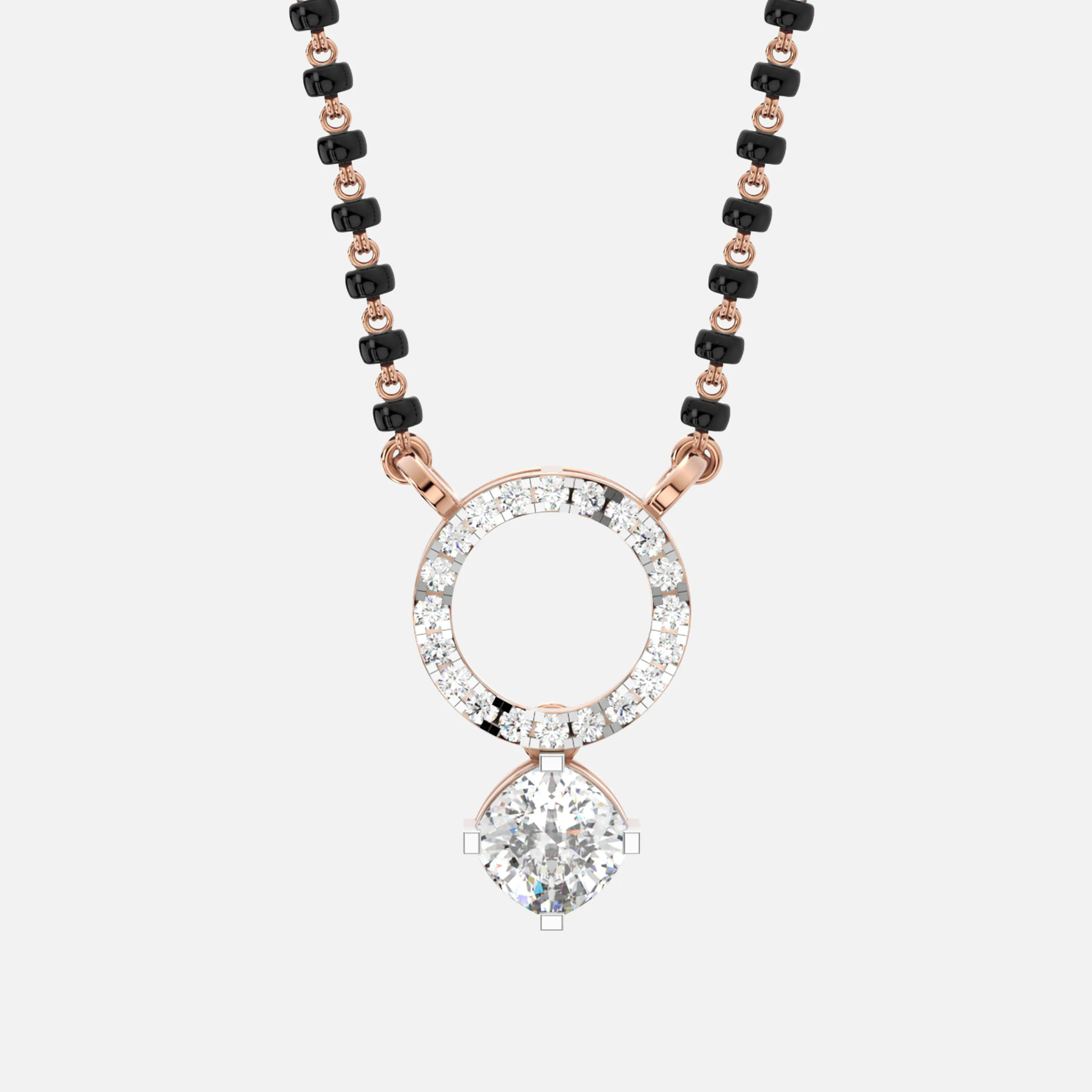 Radiant Circle Drop Diamond Mangalsutra