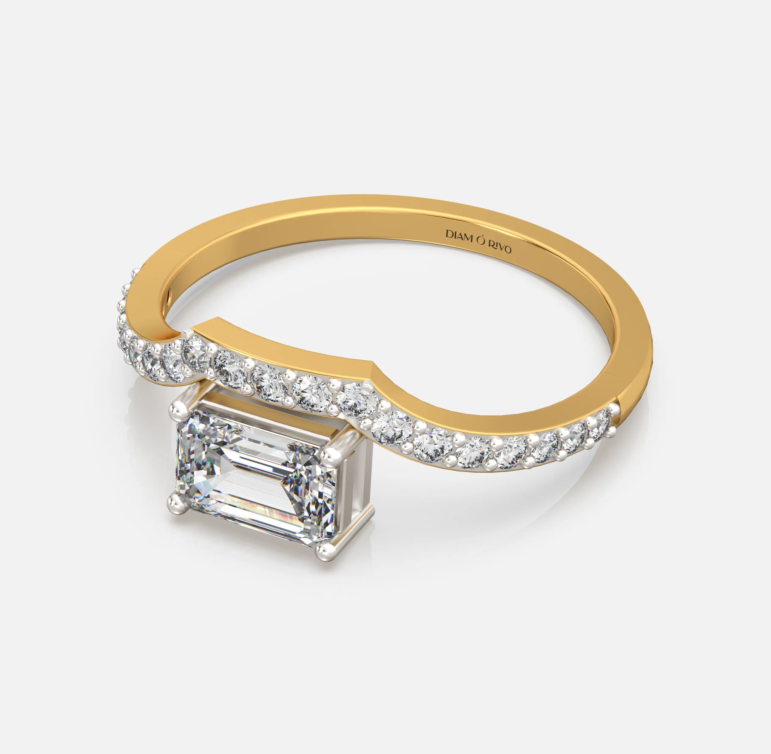 Emerald Arc Diamond Ring