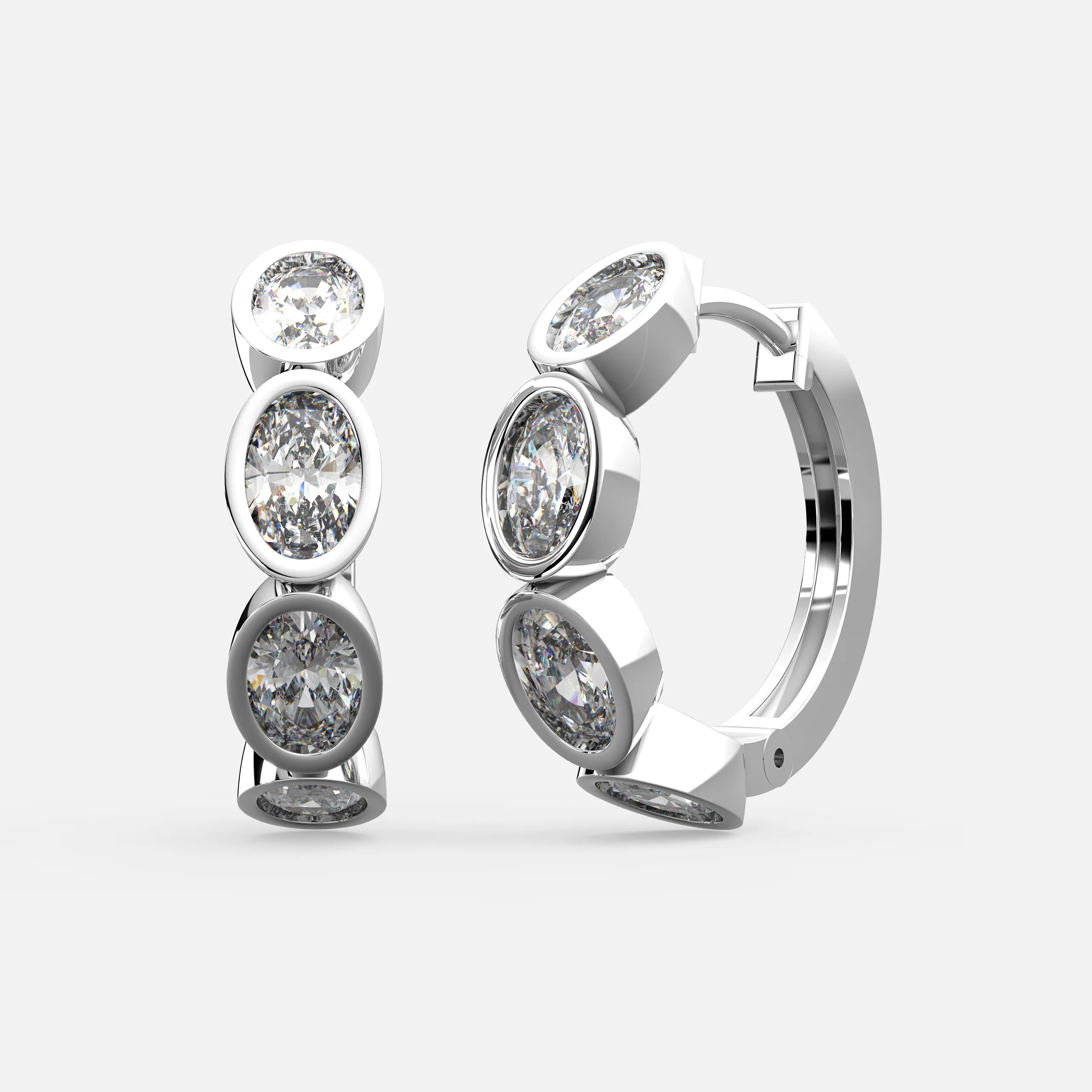 Triple Diamond Drop Earrings