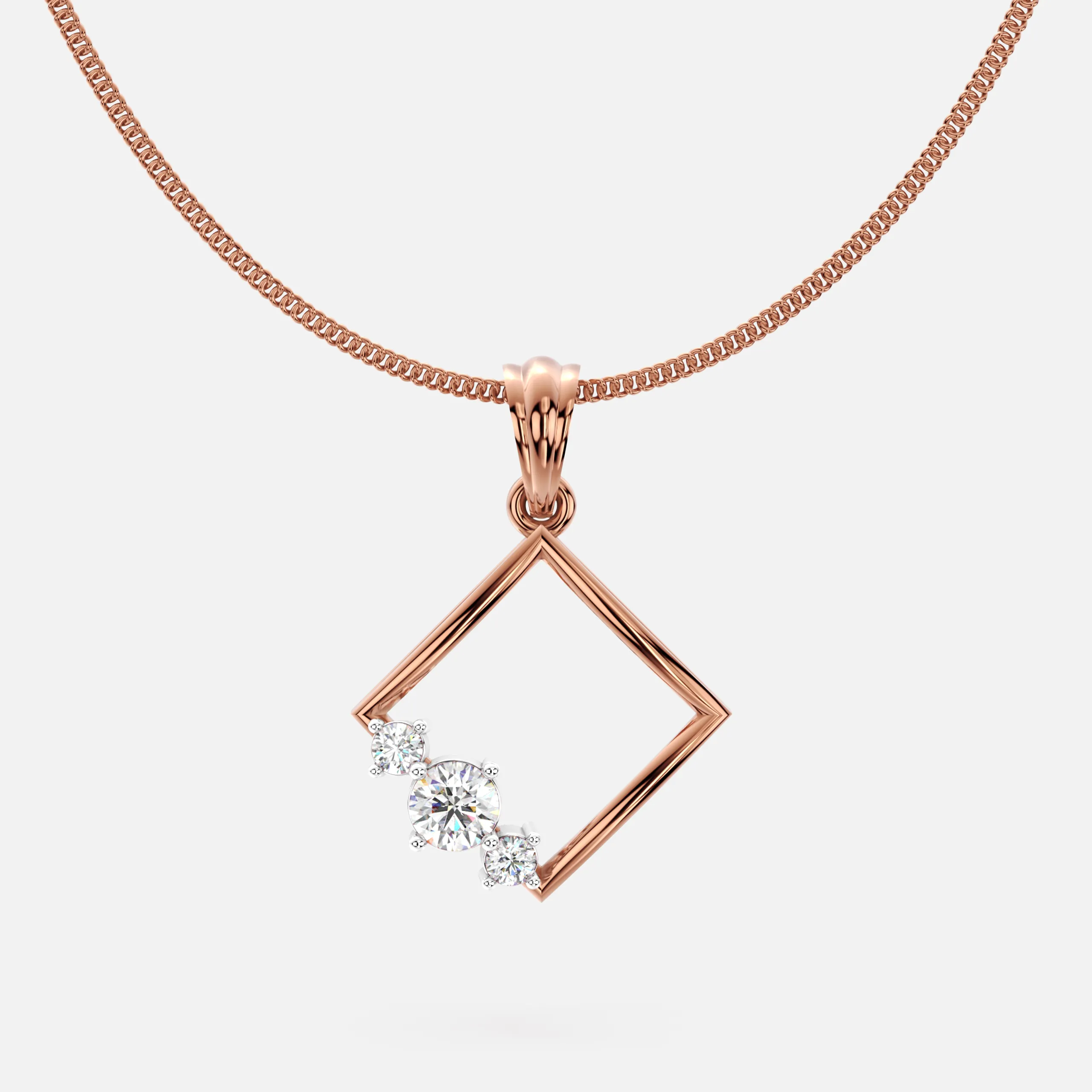 Tilted Frame Diamond Pendant