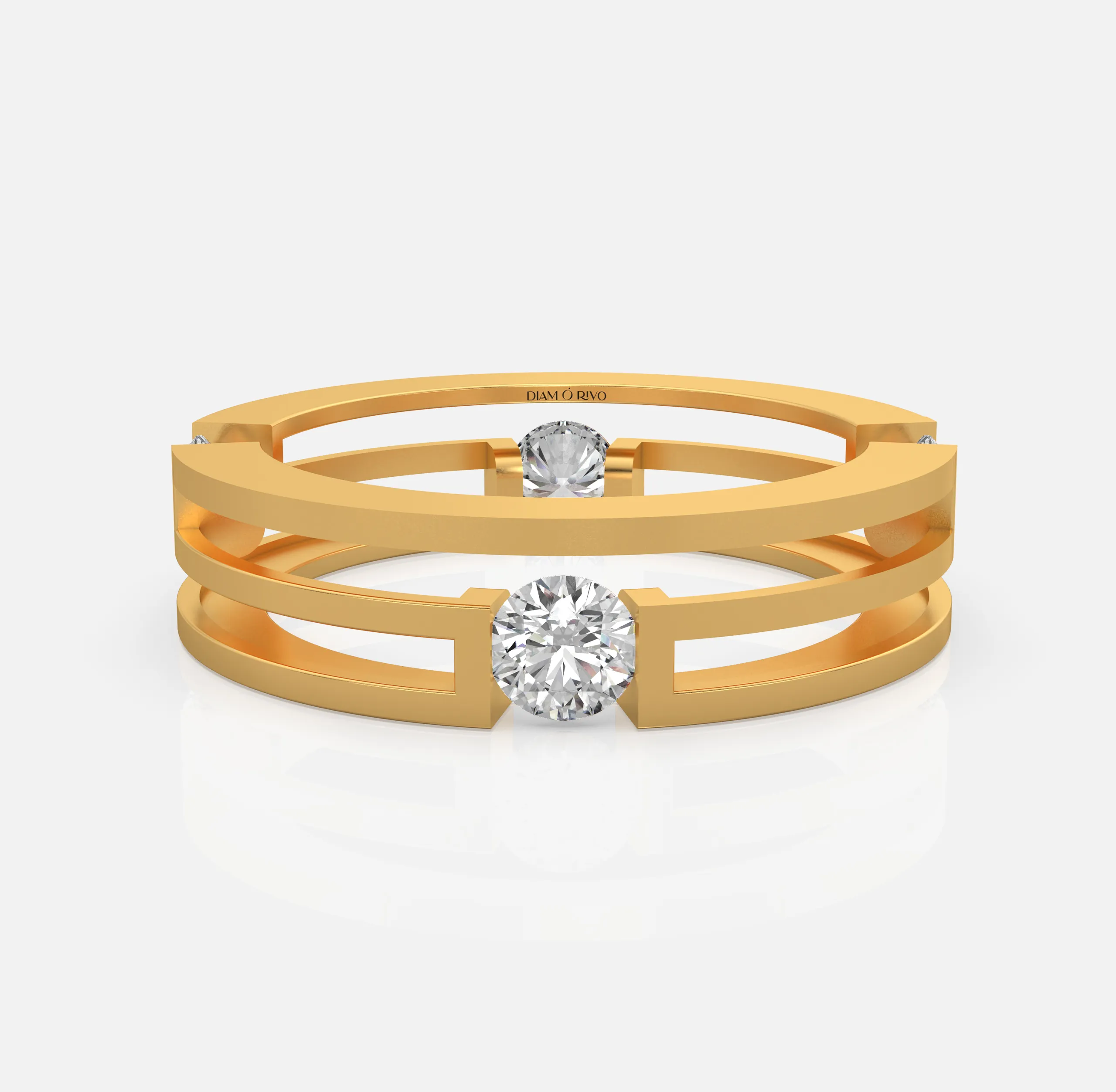 Parallel Edge Diamond Men’s Ring