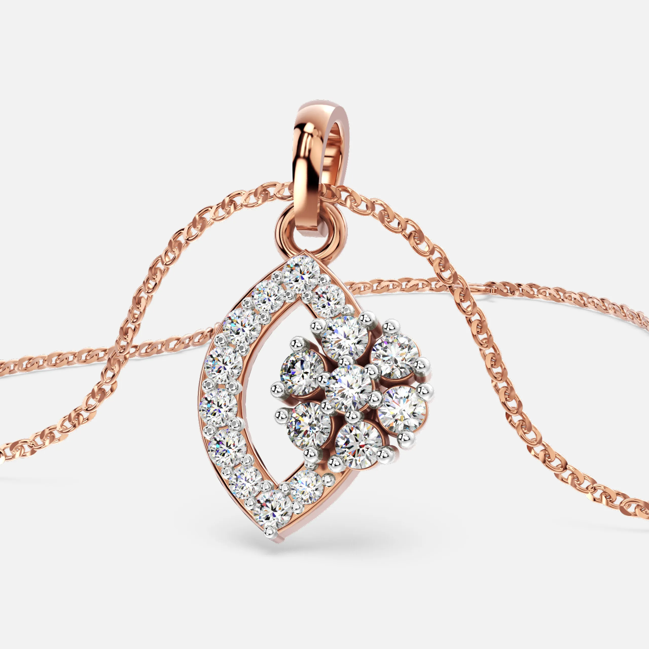 Mystic Petal Diamond Pendant