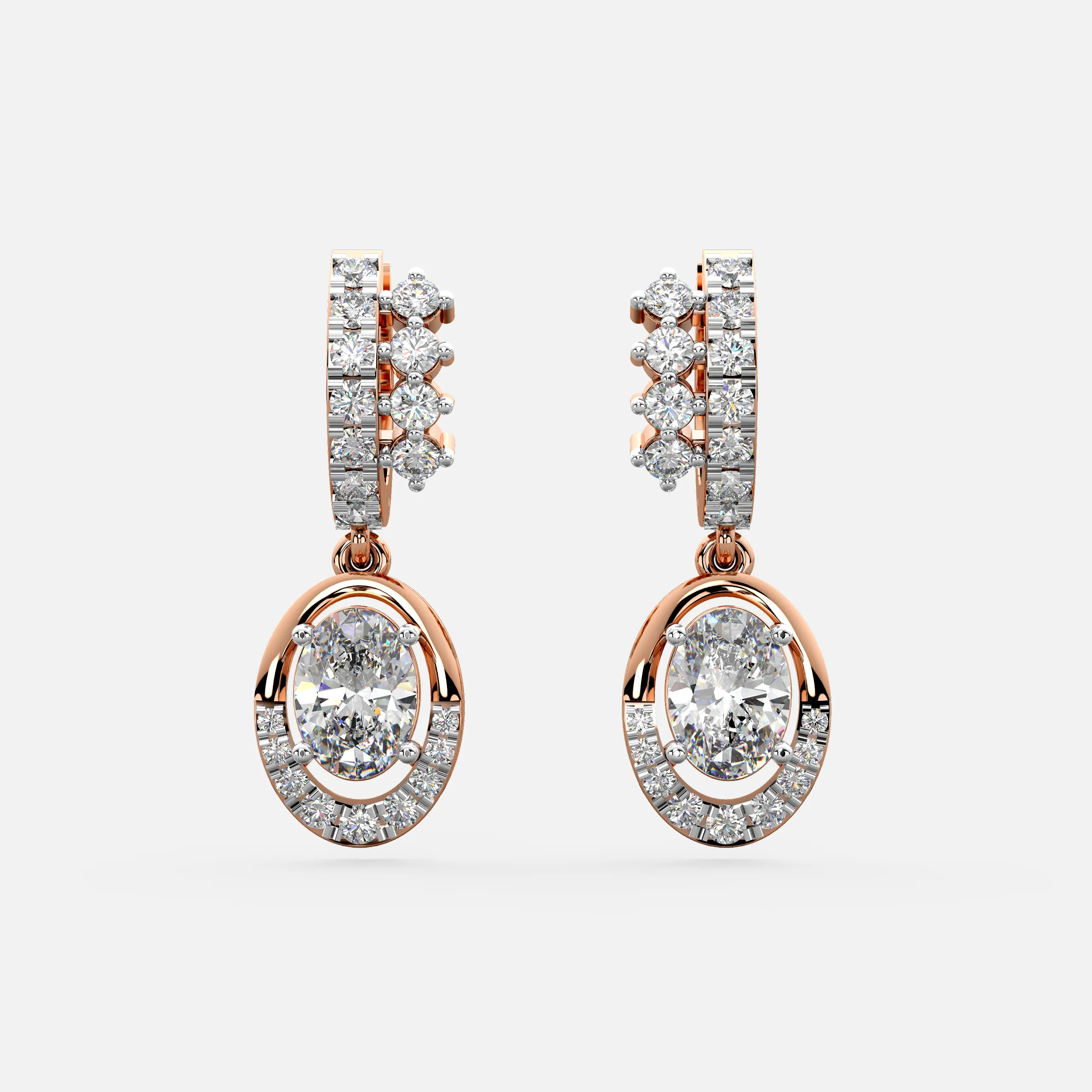 Diamond Key Drop Earrings