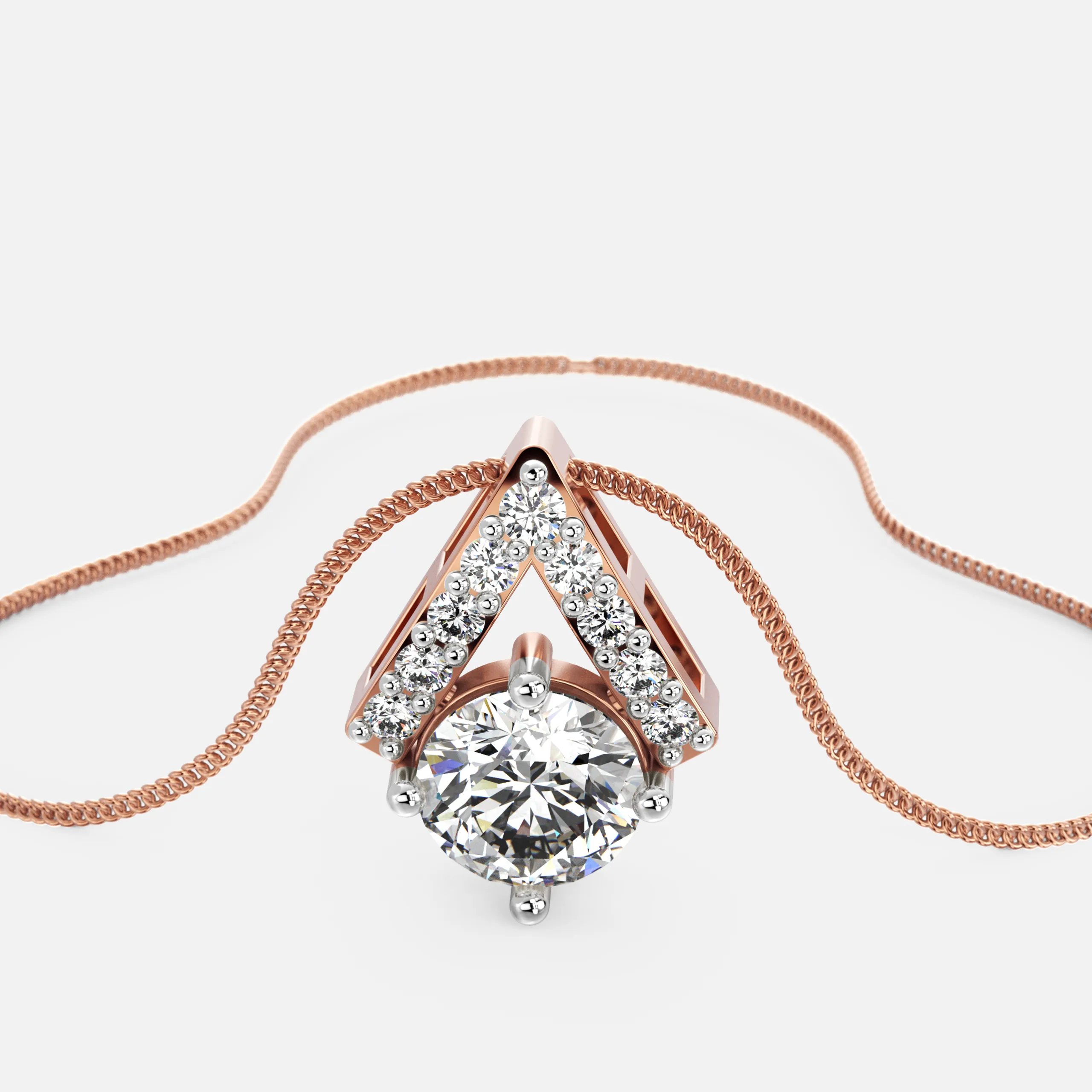 Arrow Bloom Diamond Pendant