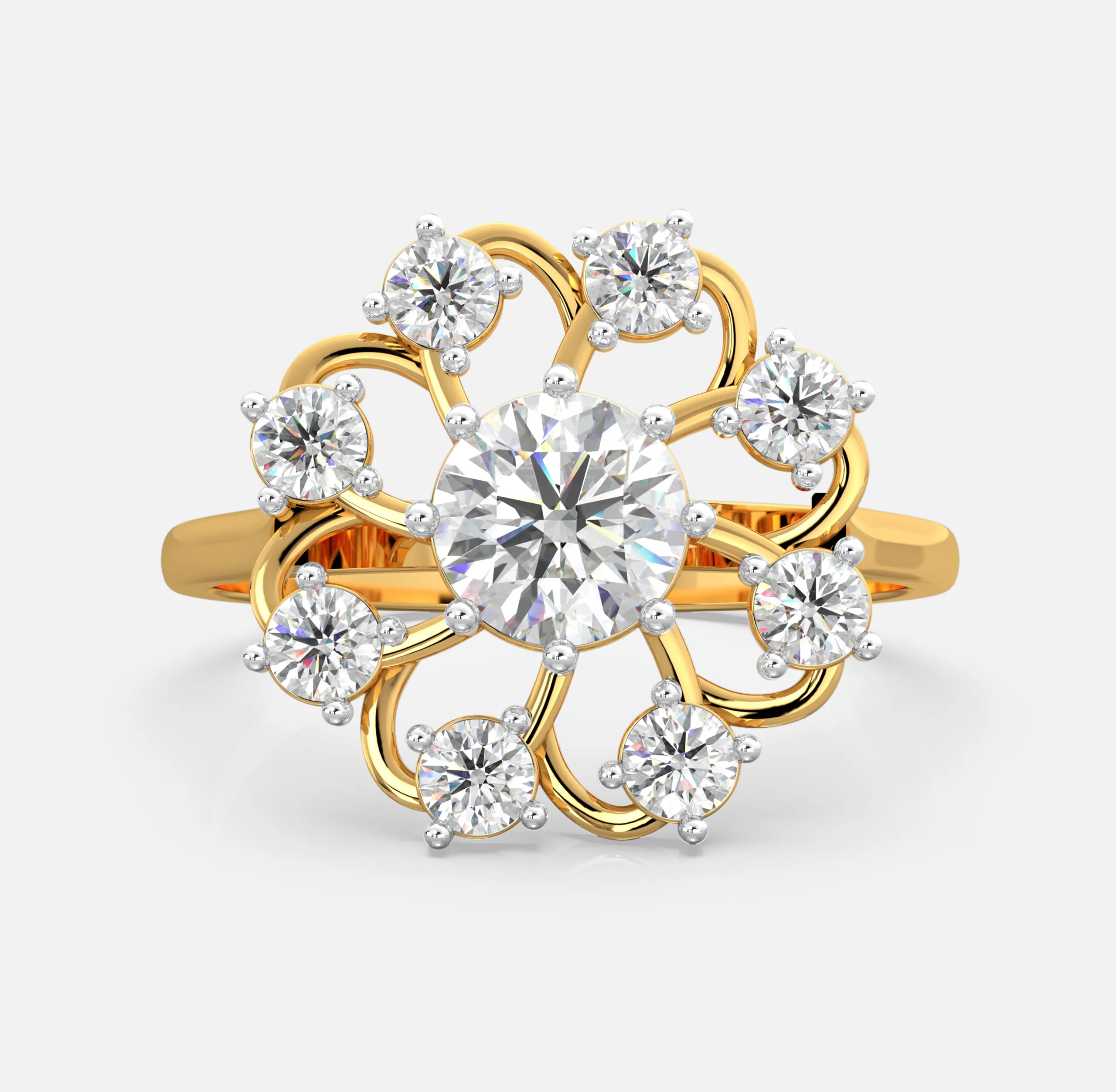 Diamond Floral Cluster Ring