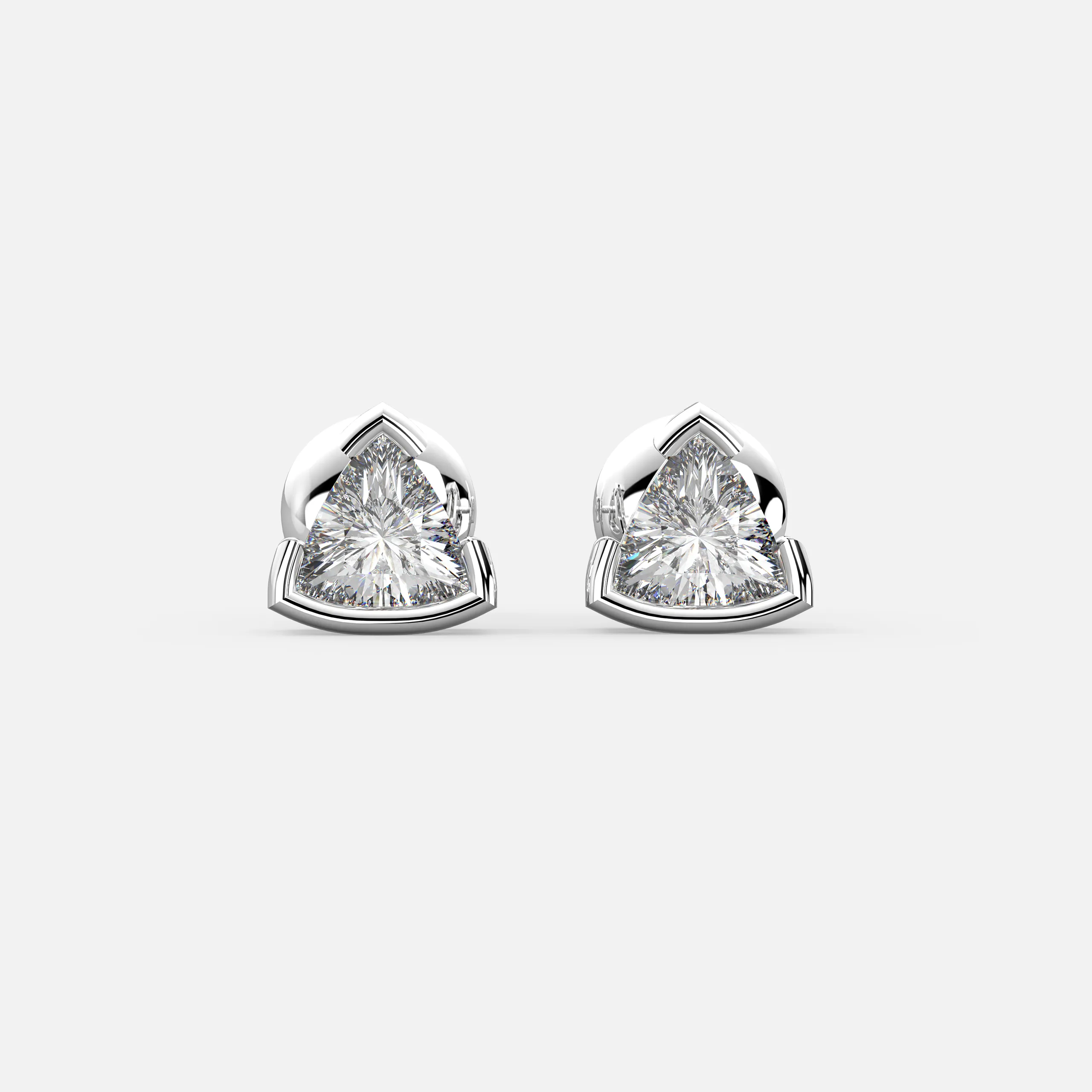 Trilune Frame Diamond Earrings