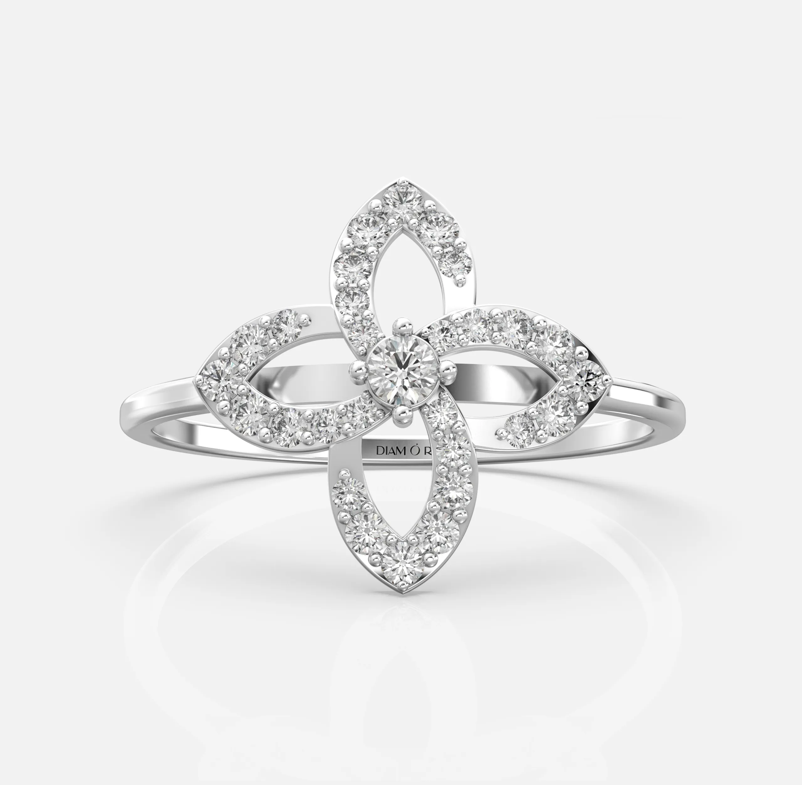 Floral Petal Diamond Ring