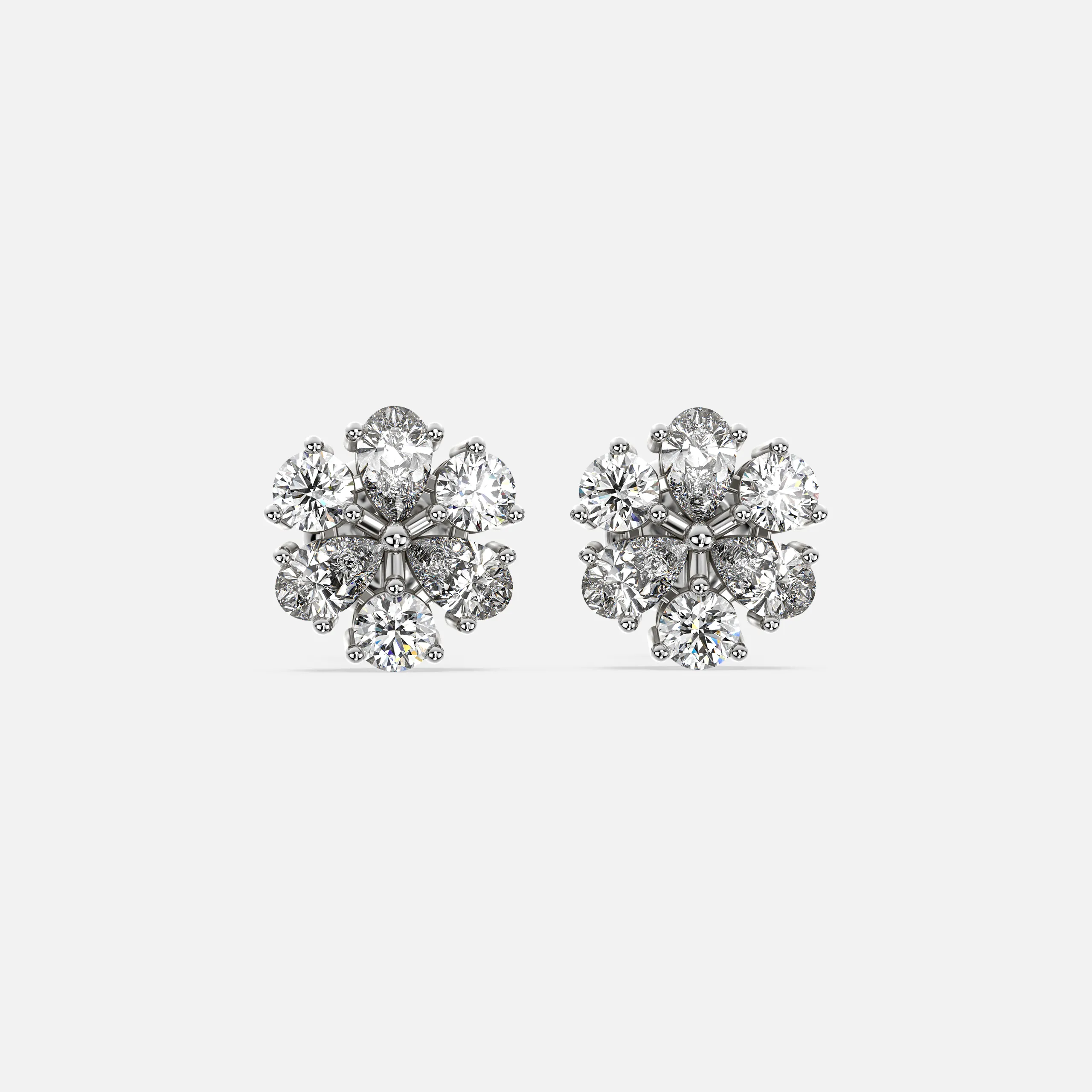Floral Cluster Diamond Earring