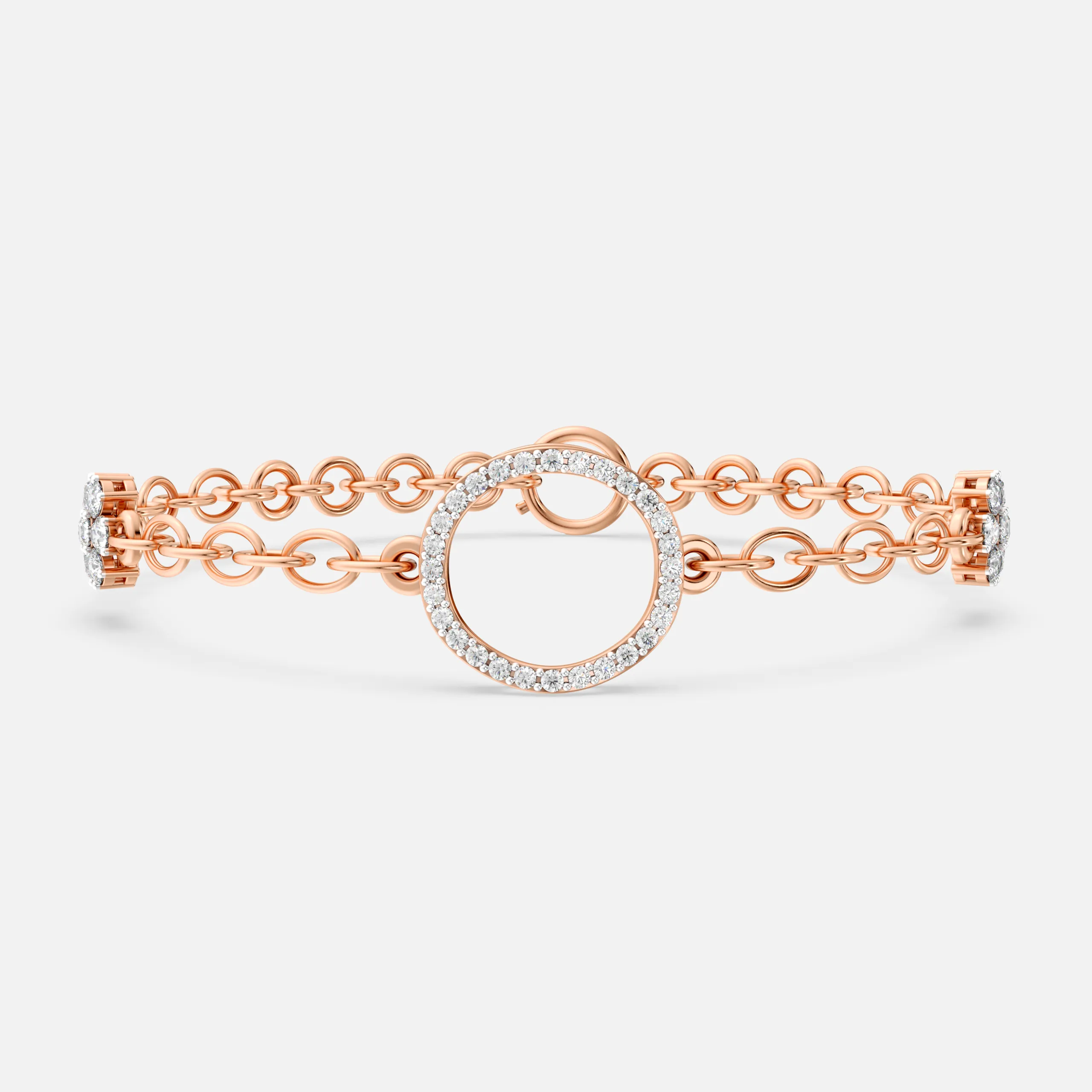 Floral Circle Diamond Bracelet