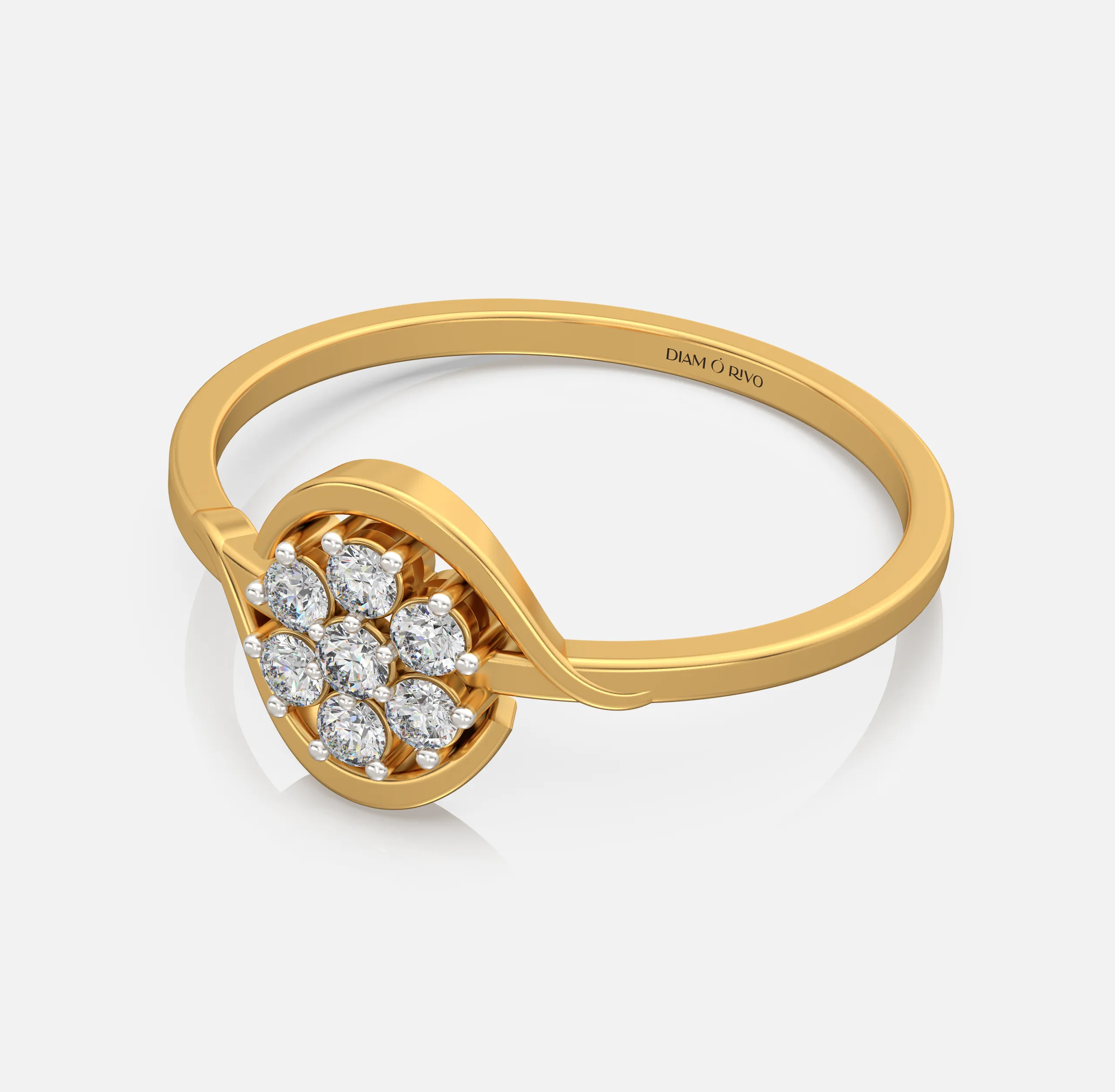 Floral Swirl Diamond Ring