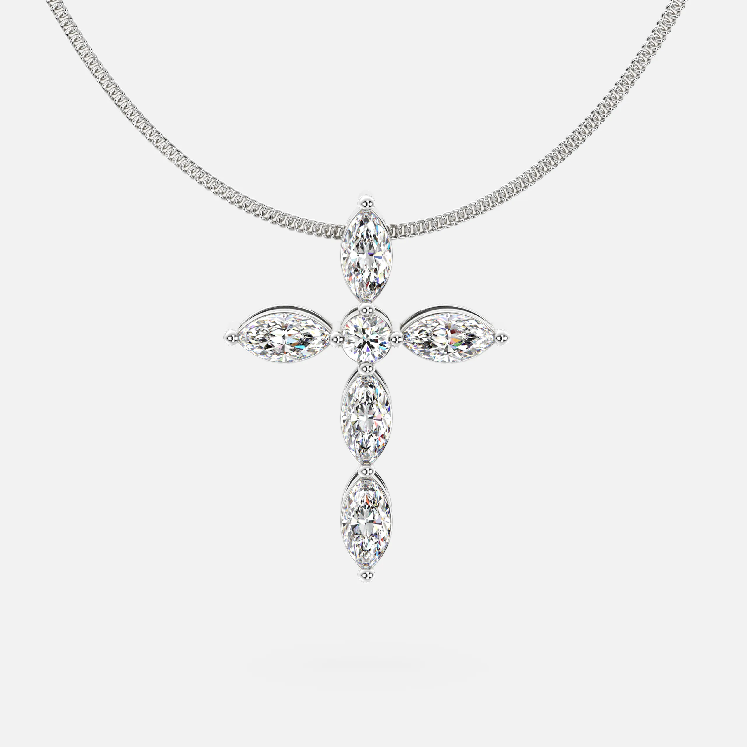 Marquise Cross Diamond Pendant