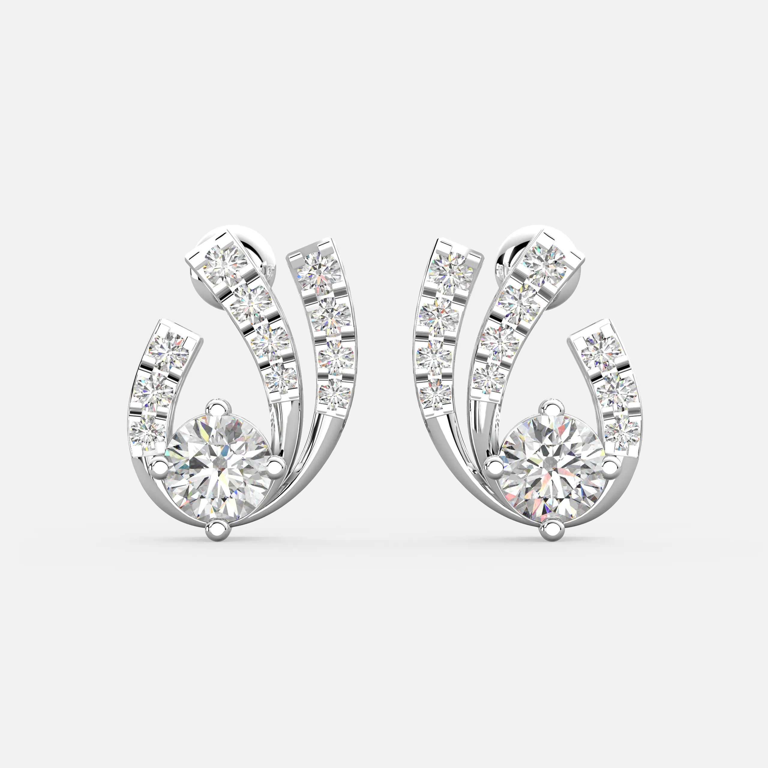 Graceful Curve Diamond Earrings