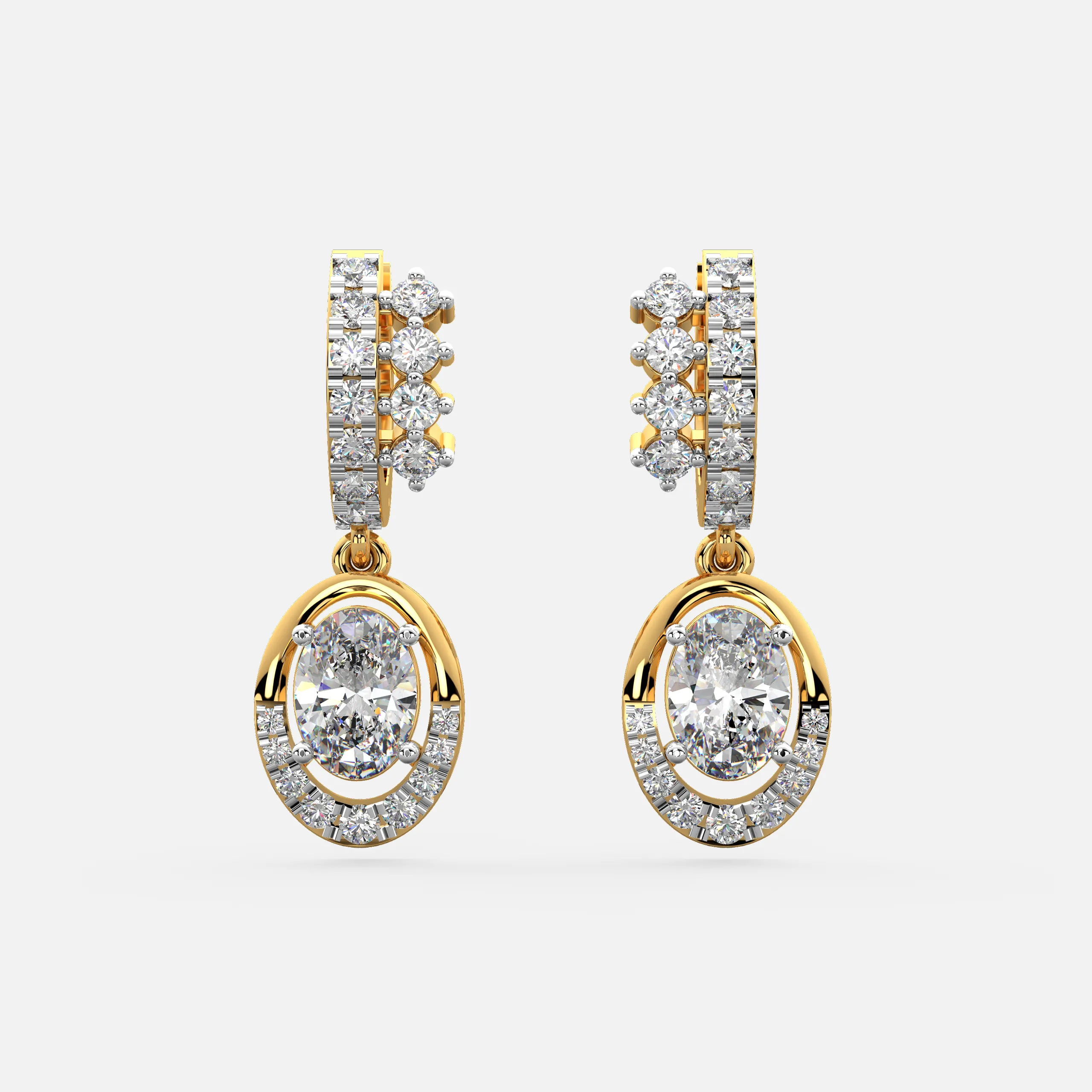 Diamond Key Drop Earrings